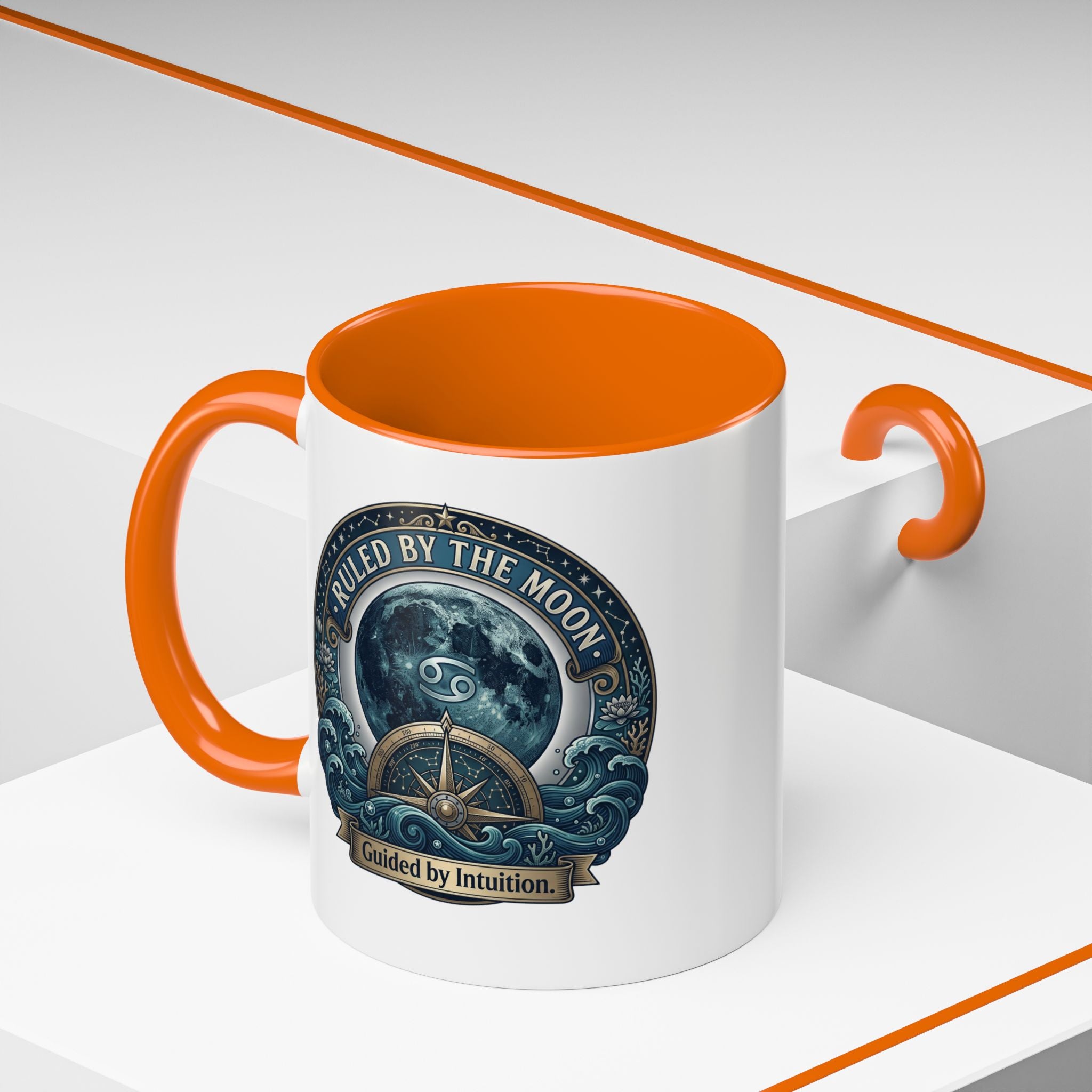 Ruled by the Moon Accent Coffee Mug — Zodiac Cancer Astrology 11/15oz