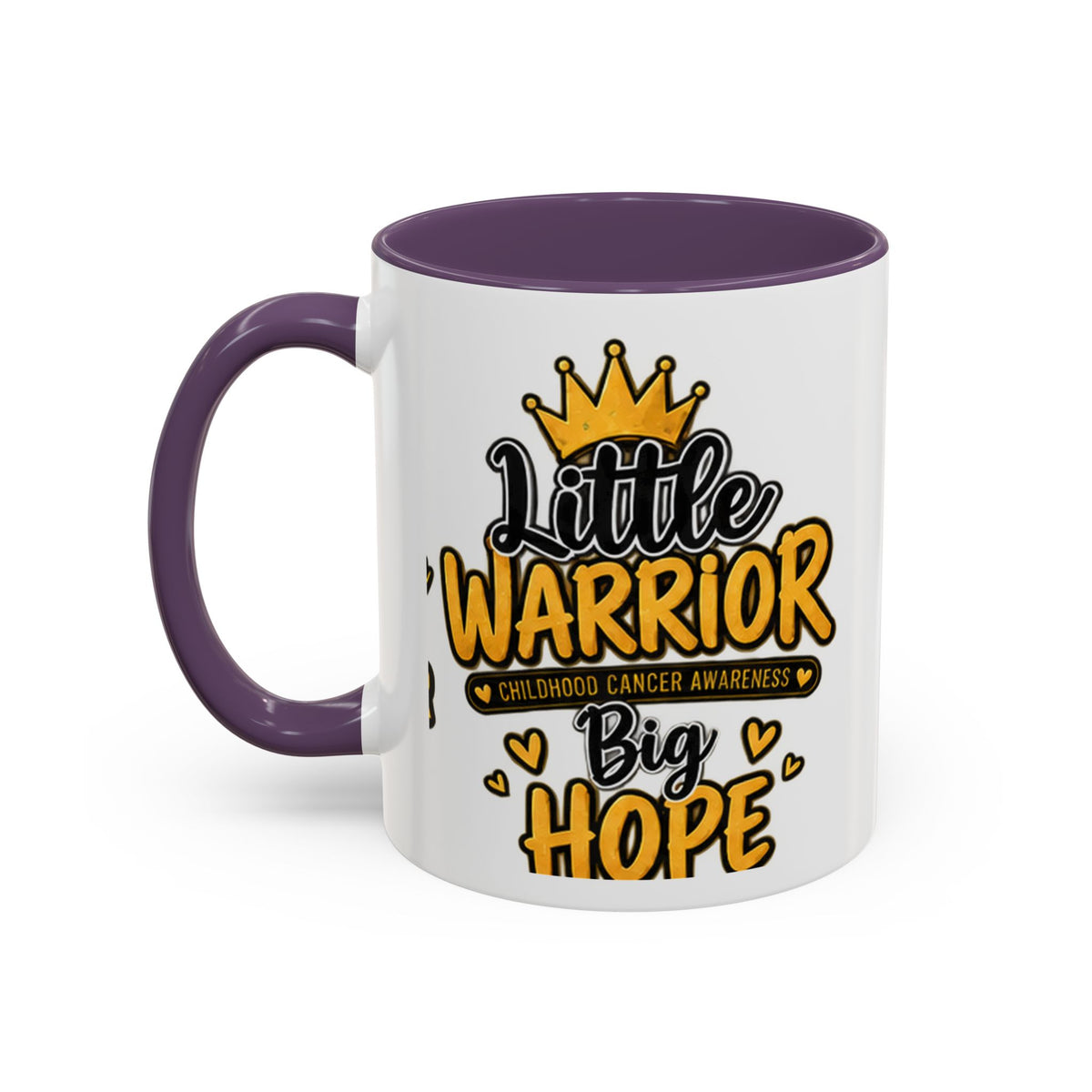 Little Warrior Childhood Cancer Awareness Coffee Mug – "Big Hope" Accent Mug