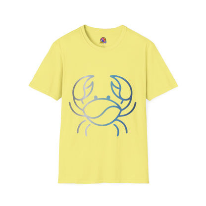 Crab Graphic T-Shirt — Coastal Blue Minimalist Beach Tee
