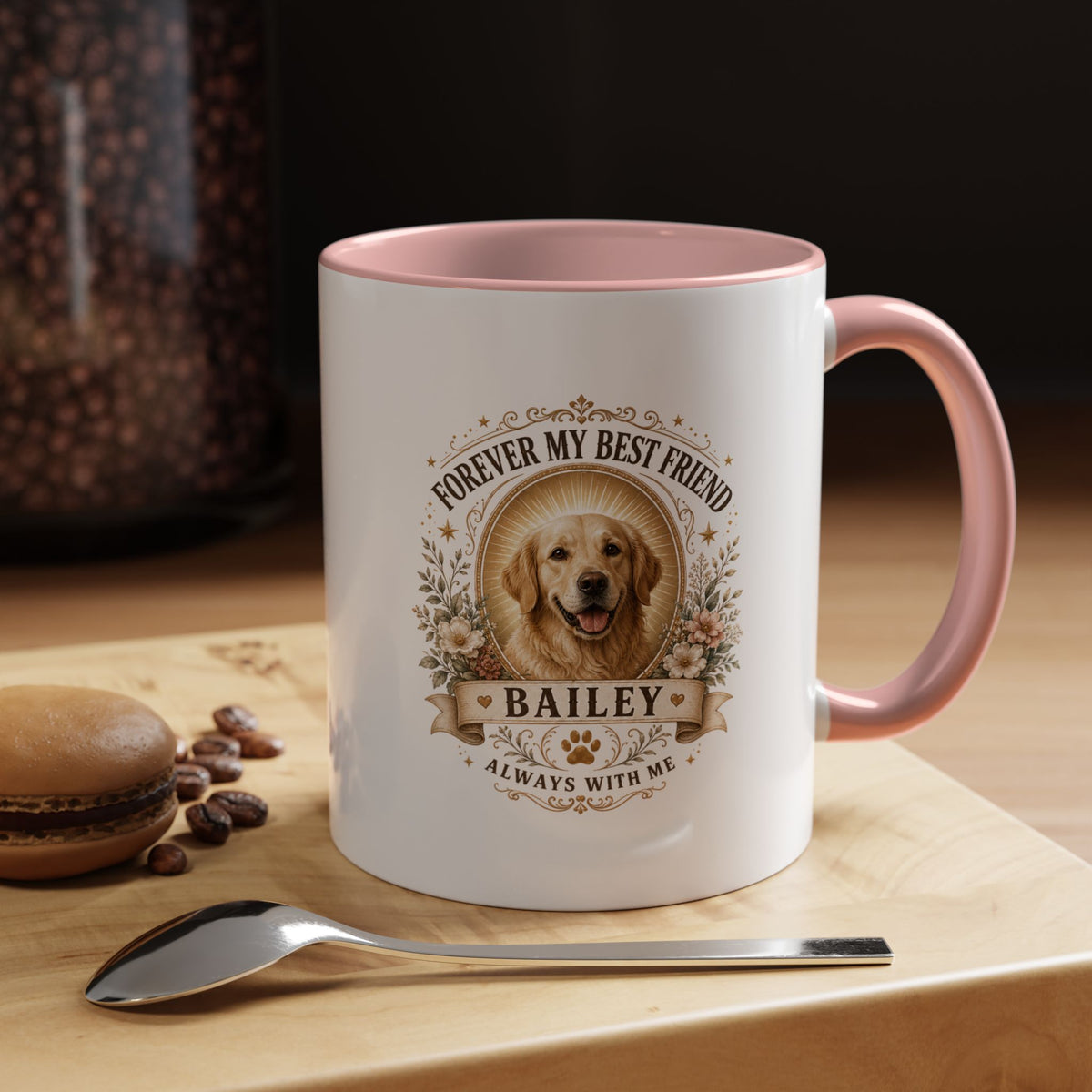 Milo Bailey Dog Dad Mom Personalized Dog Photo Coffee Mug — "Forever My Best Friend" Memorial Mug