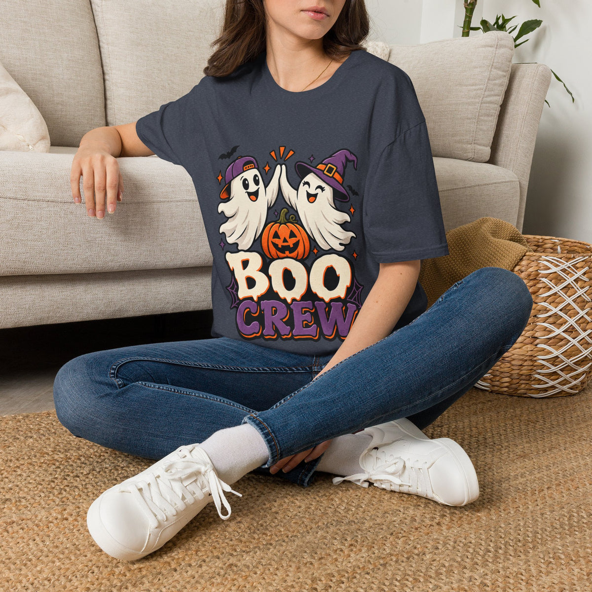Boo Crew Halloween T-Shirt — Cute Ghosts & Pumpkin Graphic