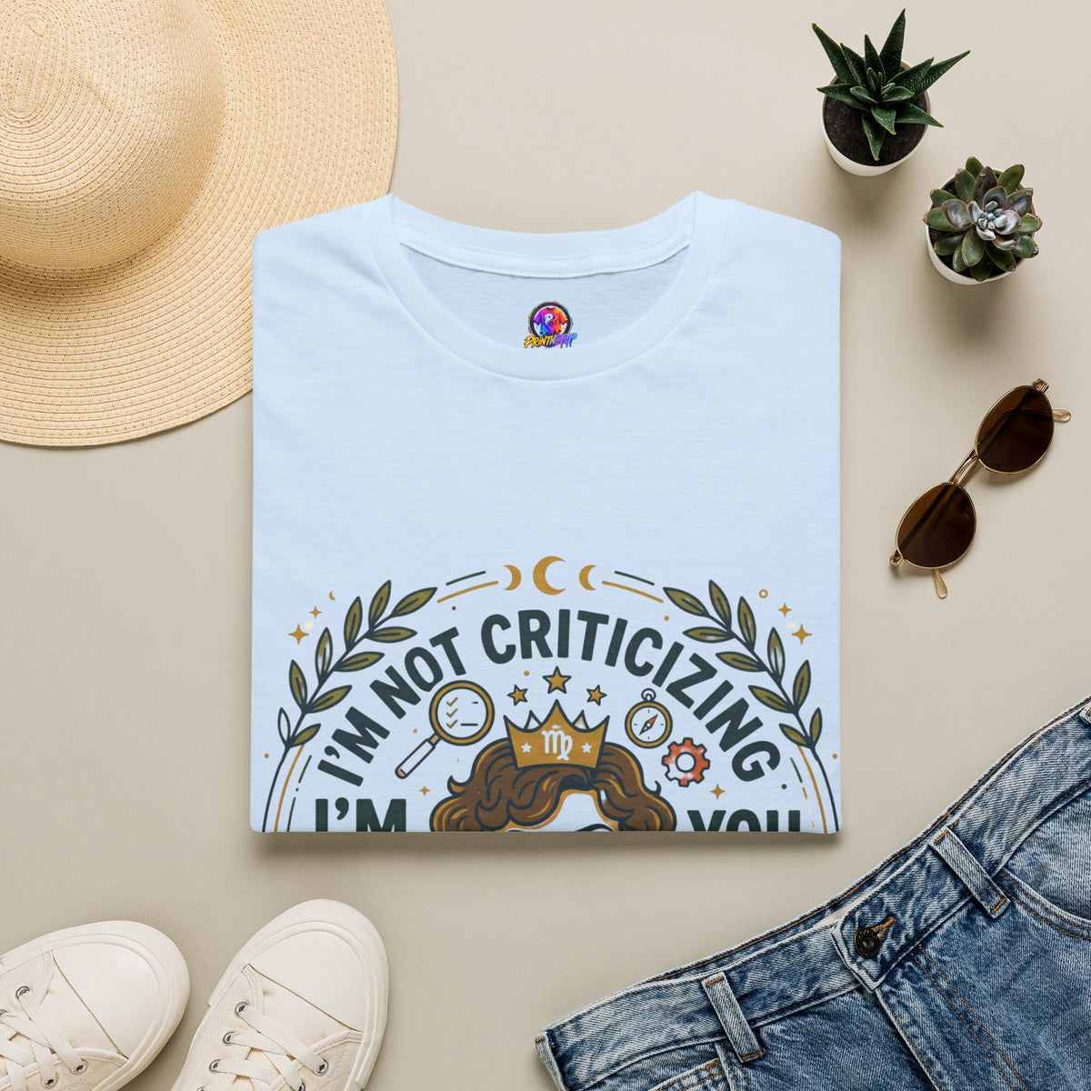 Virgo Zodiac T-Shirt — “I’m Not Criticizing, I’m a Virgo (Okay, Maybe a Little)”