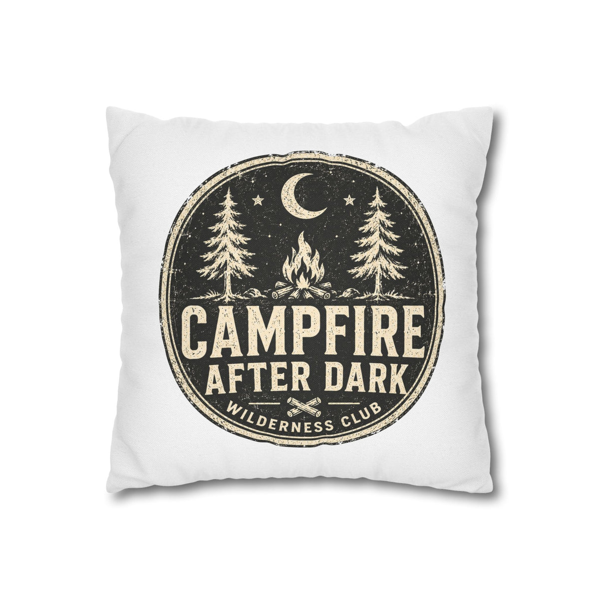 Campfire After Dark Decorative Pillowcase Milo Bailey Dog Dad Mom — Wilderness Camping Accent