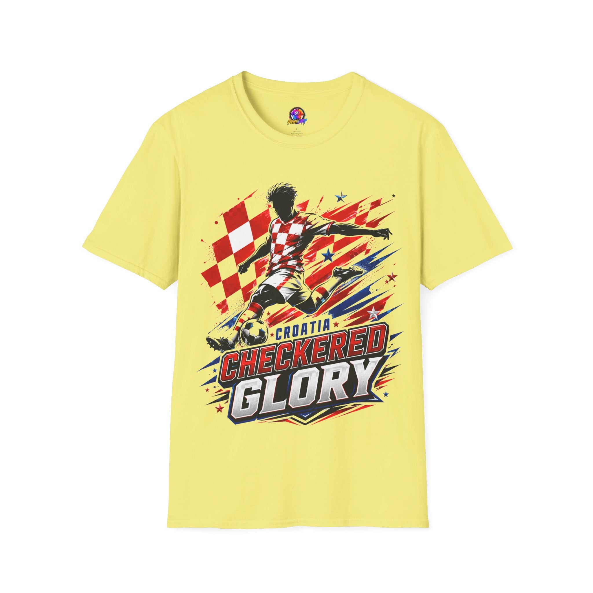Checkered Glory T-Shirt — Croatia Soccer Fan Tee