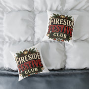 Christmas Fireside Festive Club Pillow — Holiday Christmas Decorative Throw Pillow