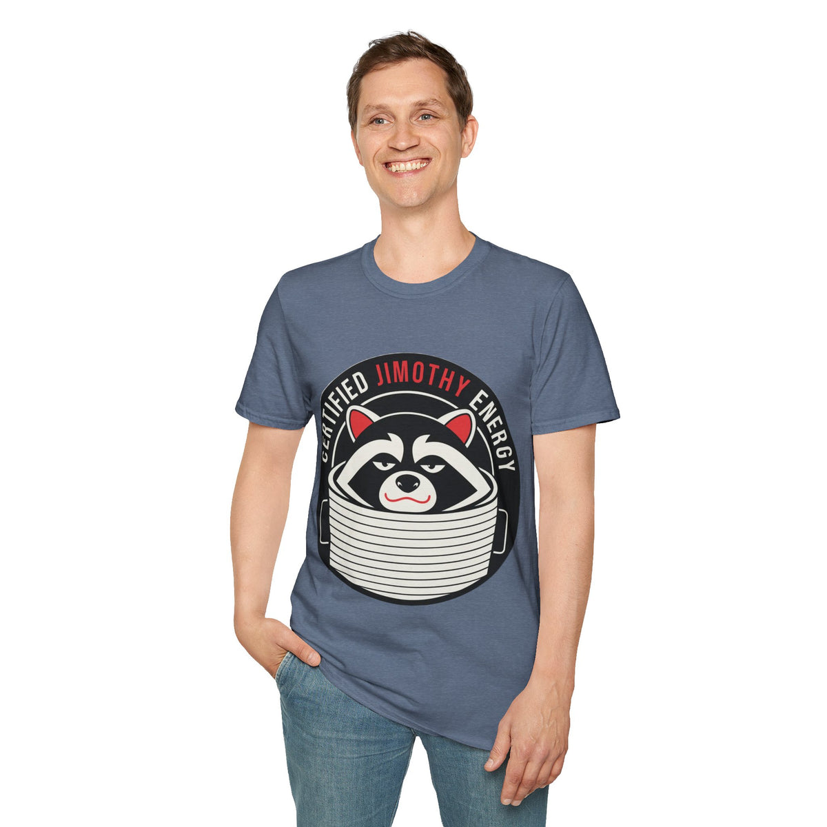 Jimothy Energy T-Shirt — Certified Raccoon Graphic Tee - Trending Now - August 2026