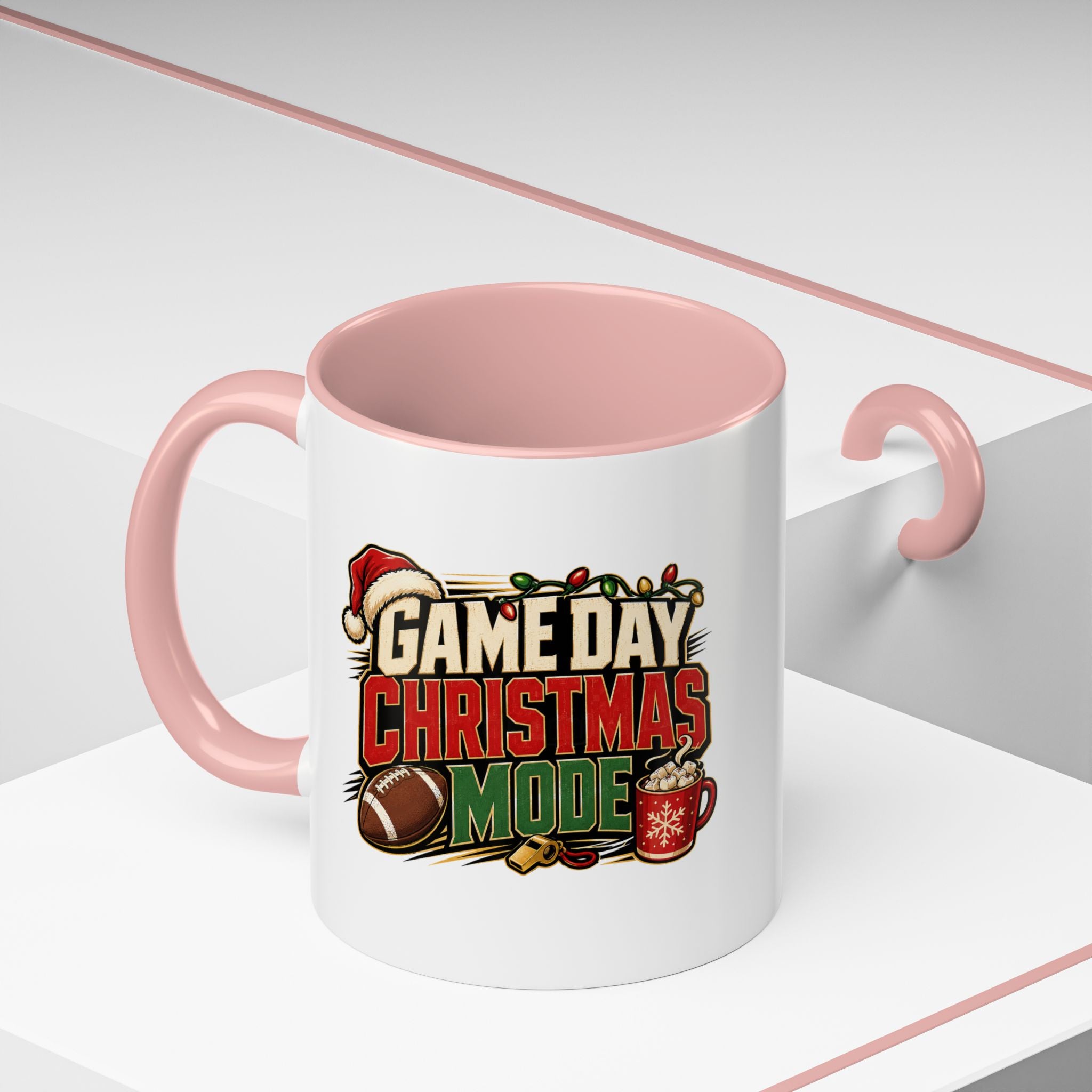 Modern Day Christmas Game Day Christmas Mode Coffee Mug - Holiday Football Mug (11/15oz)