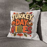 Thanksgiving Turkey Day Vibes Throw Pillowcase — Thanksgiving Decorative Pillow Cover