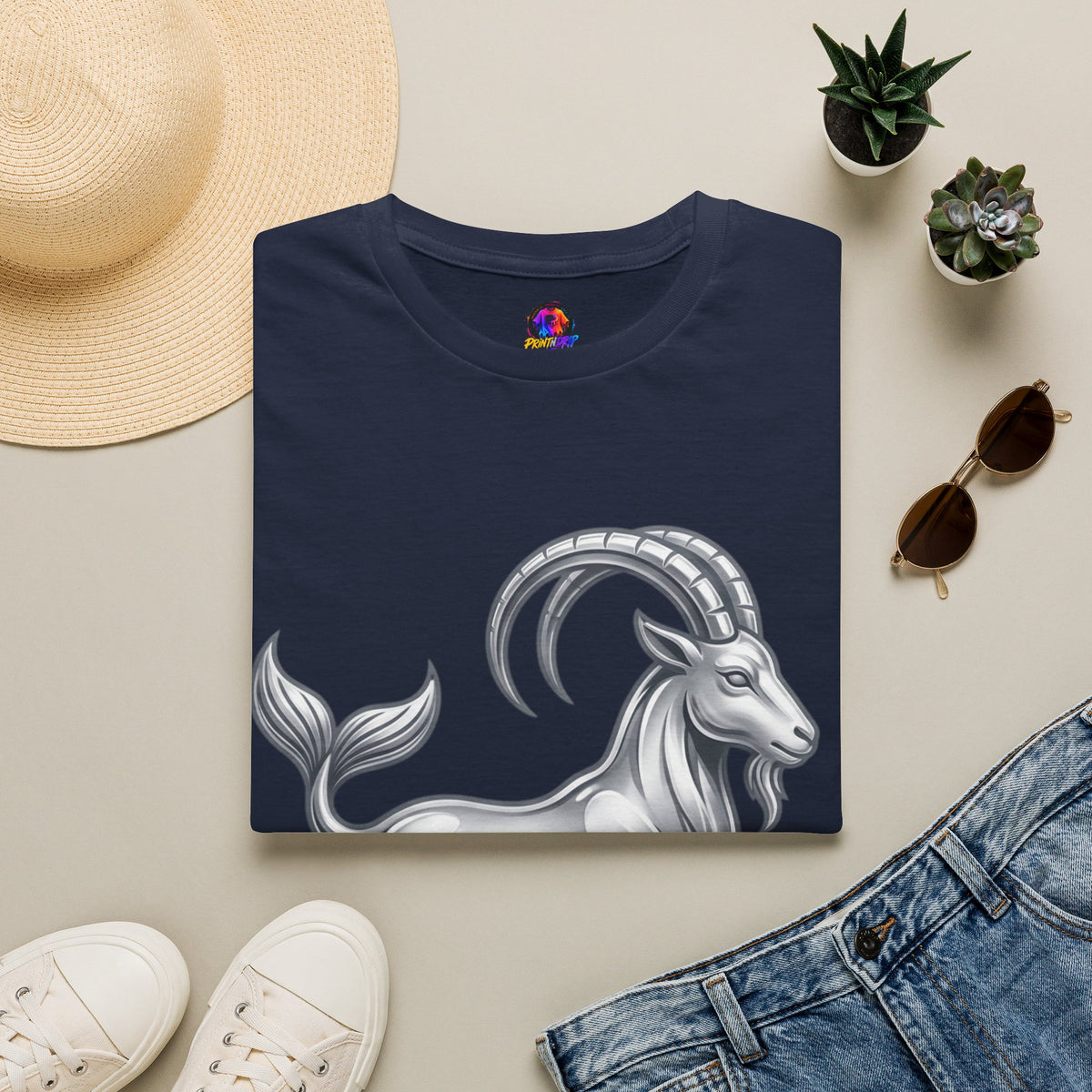 Capricorn Goat Zodiac T-Shirt — Mythical Sea-Goat Horoscope Tee