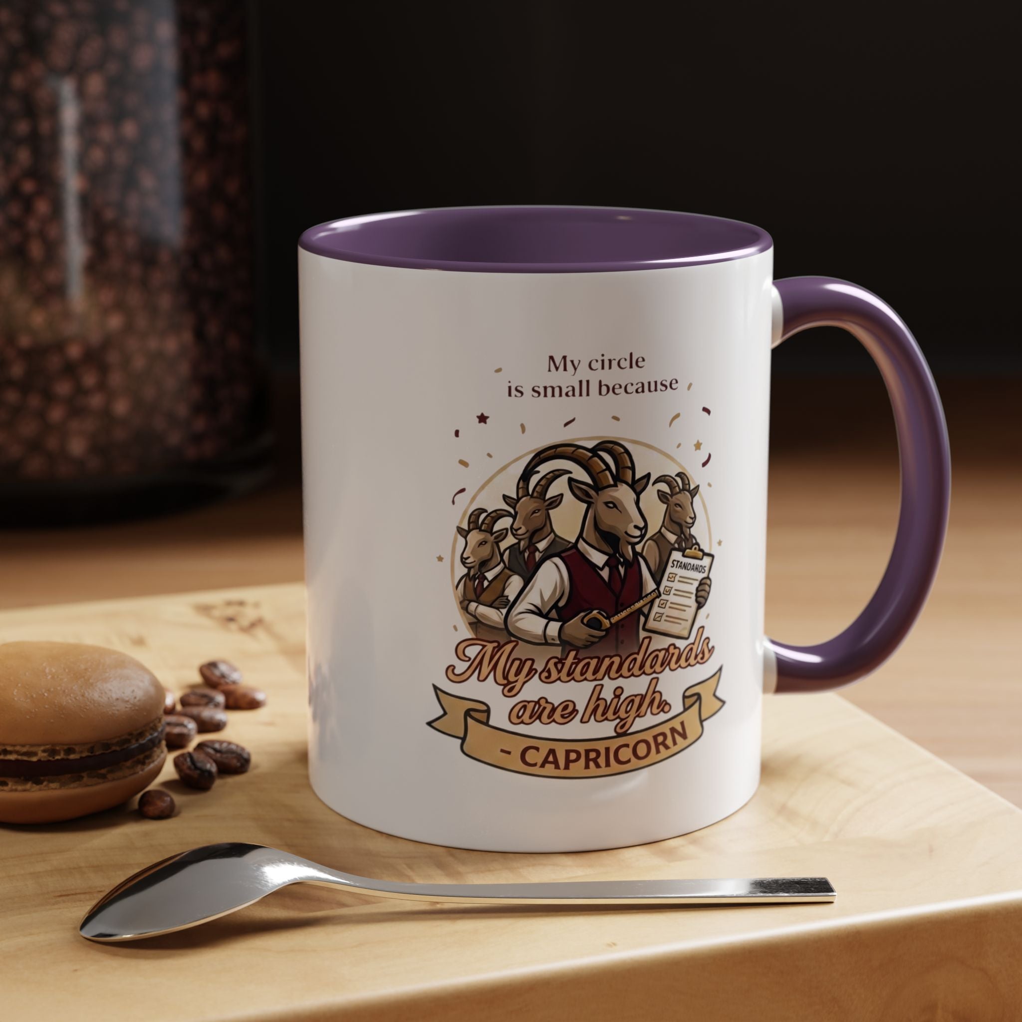 Capricorn Coffee Mug — "My Standards Are High" Zodiac Accent Mug (11/15oz)