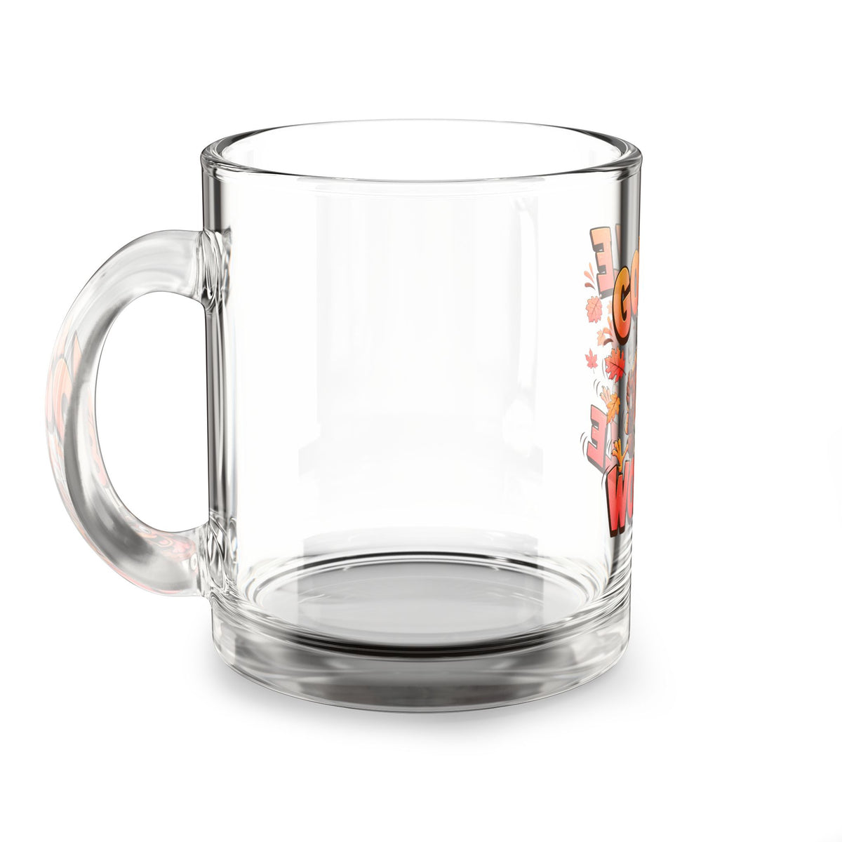 Glass Mug — "Gobble Till You Wobble" Thanksgiving Turkey Coffee Mug (10 oz)