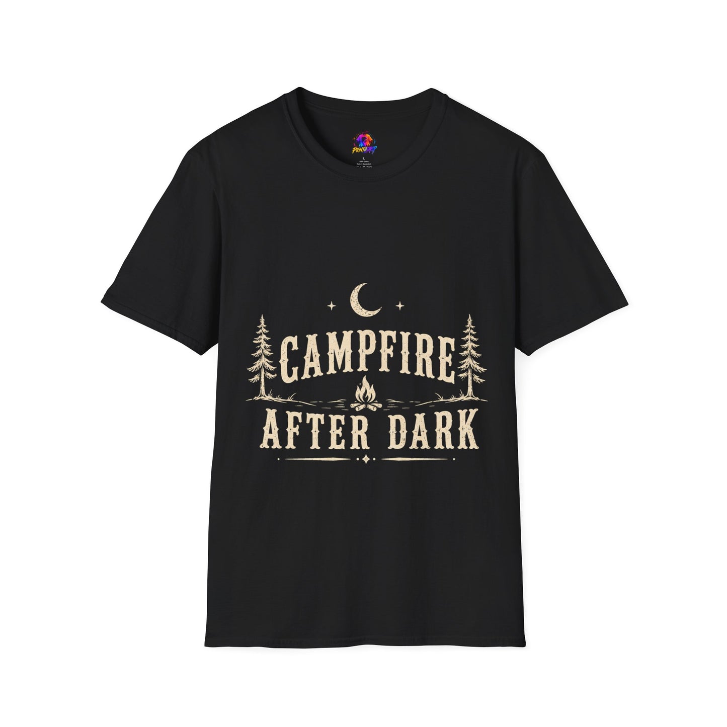 Campfire After Dark T-Shirt — Moonlit Camping Graphic Tee