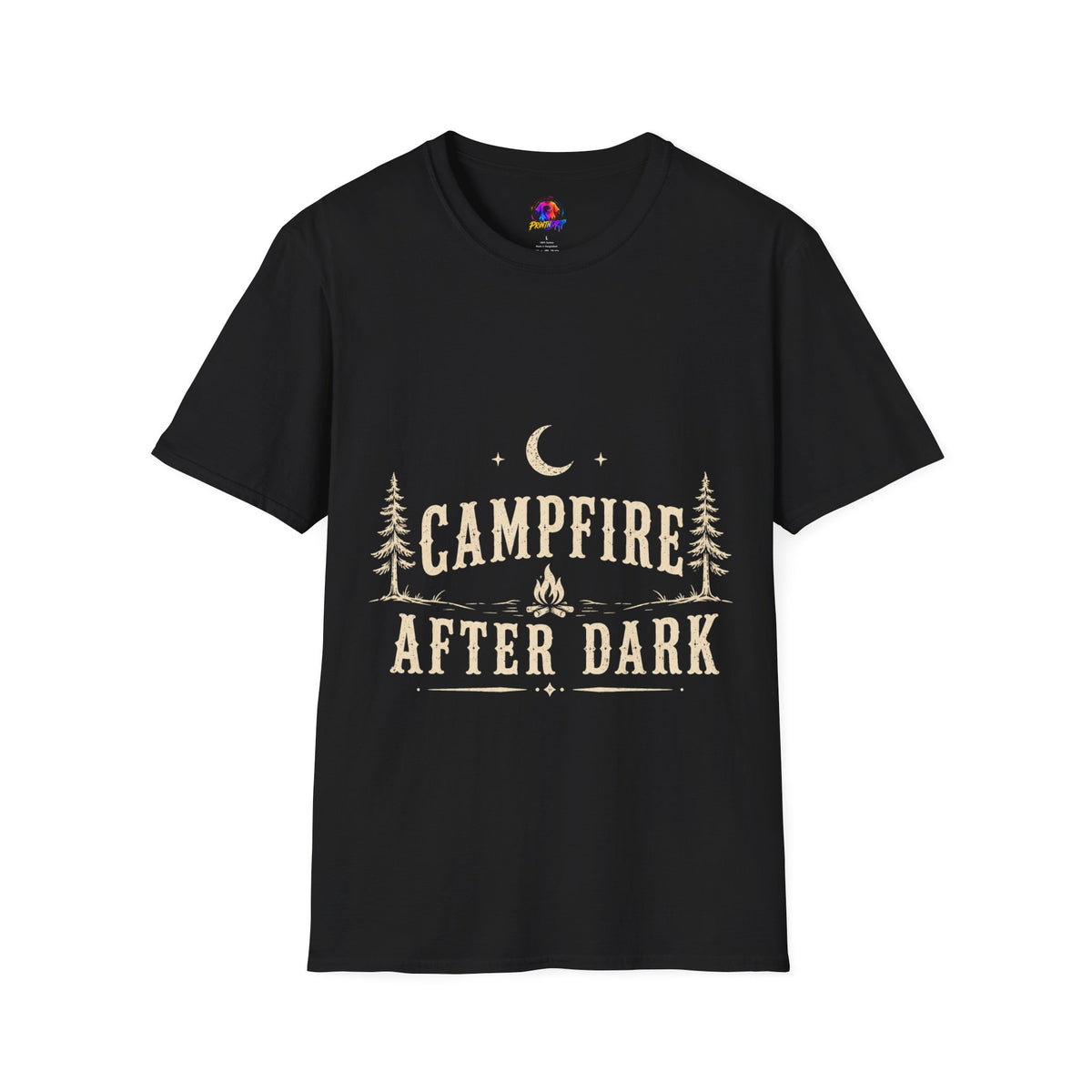 Campfire After Dark T-Shirt — Moonlit Camping Graphic Tee