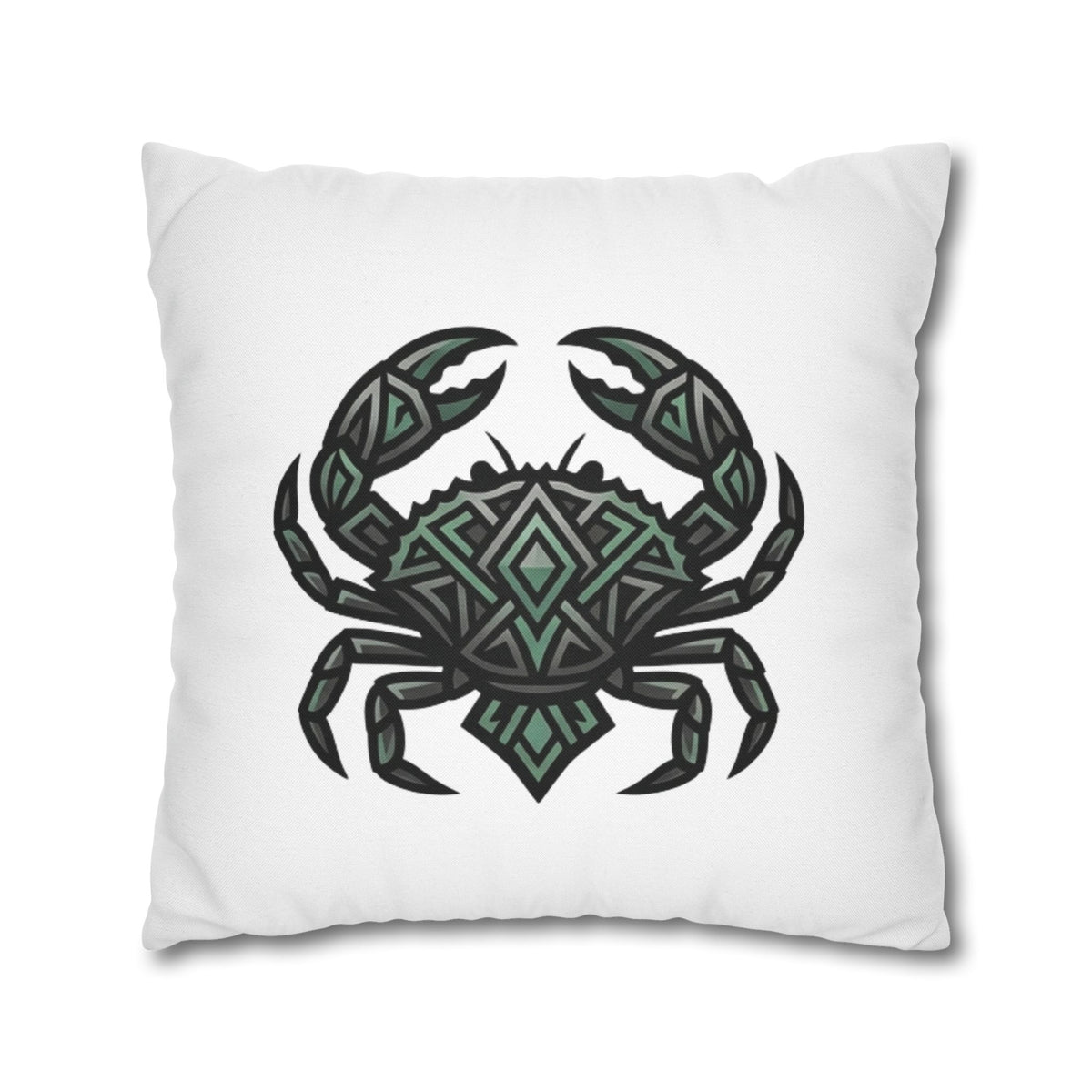 Cancer Zodiac Geometric Crab Throw Pillowcase — Coastal Zodiac Beach Decor