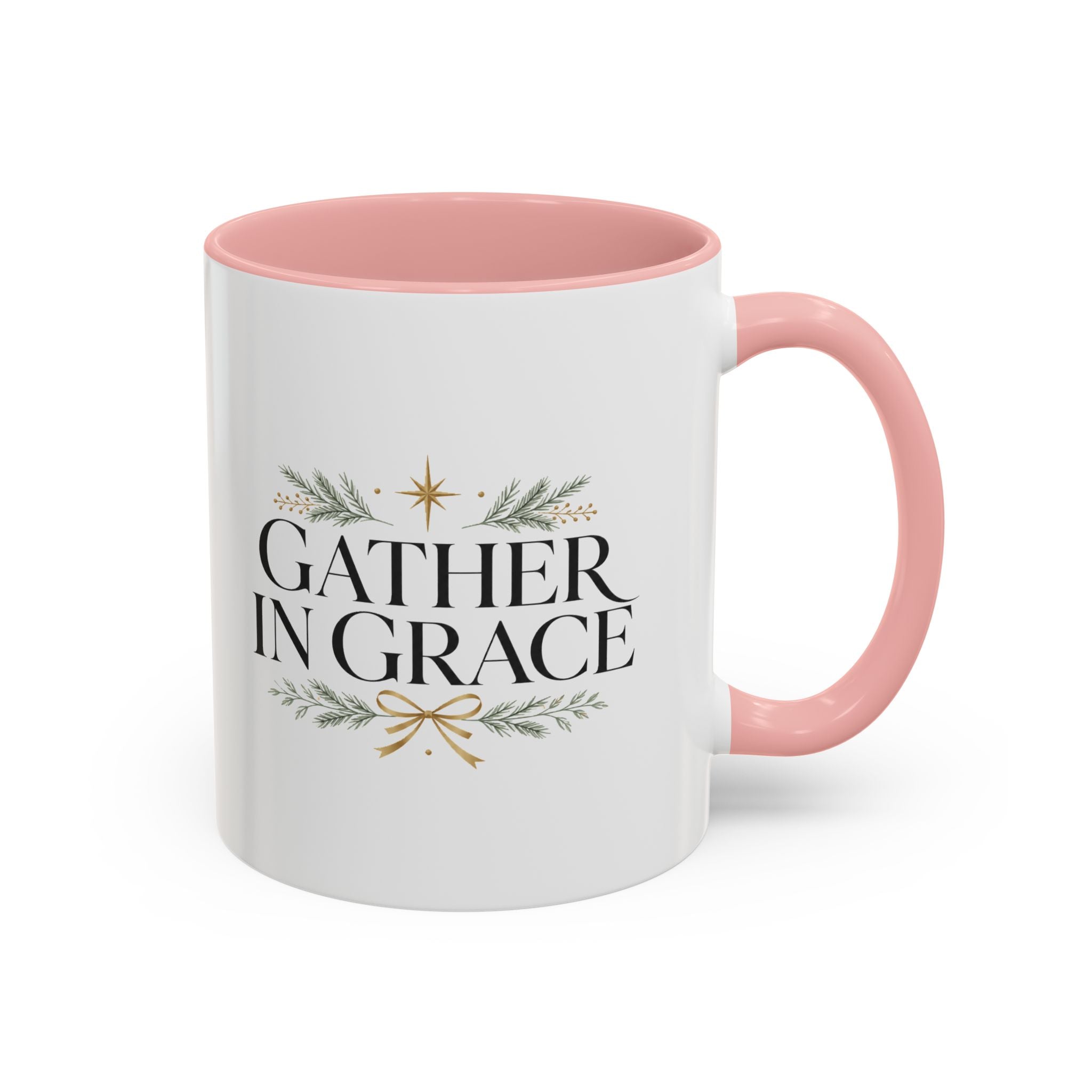 Christmas Gather in Grace Coffee Mug — Inspirational Holiday Accent Mug