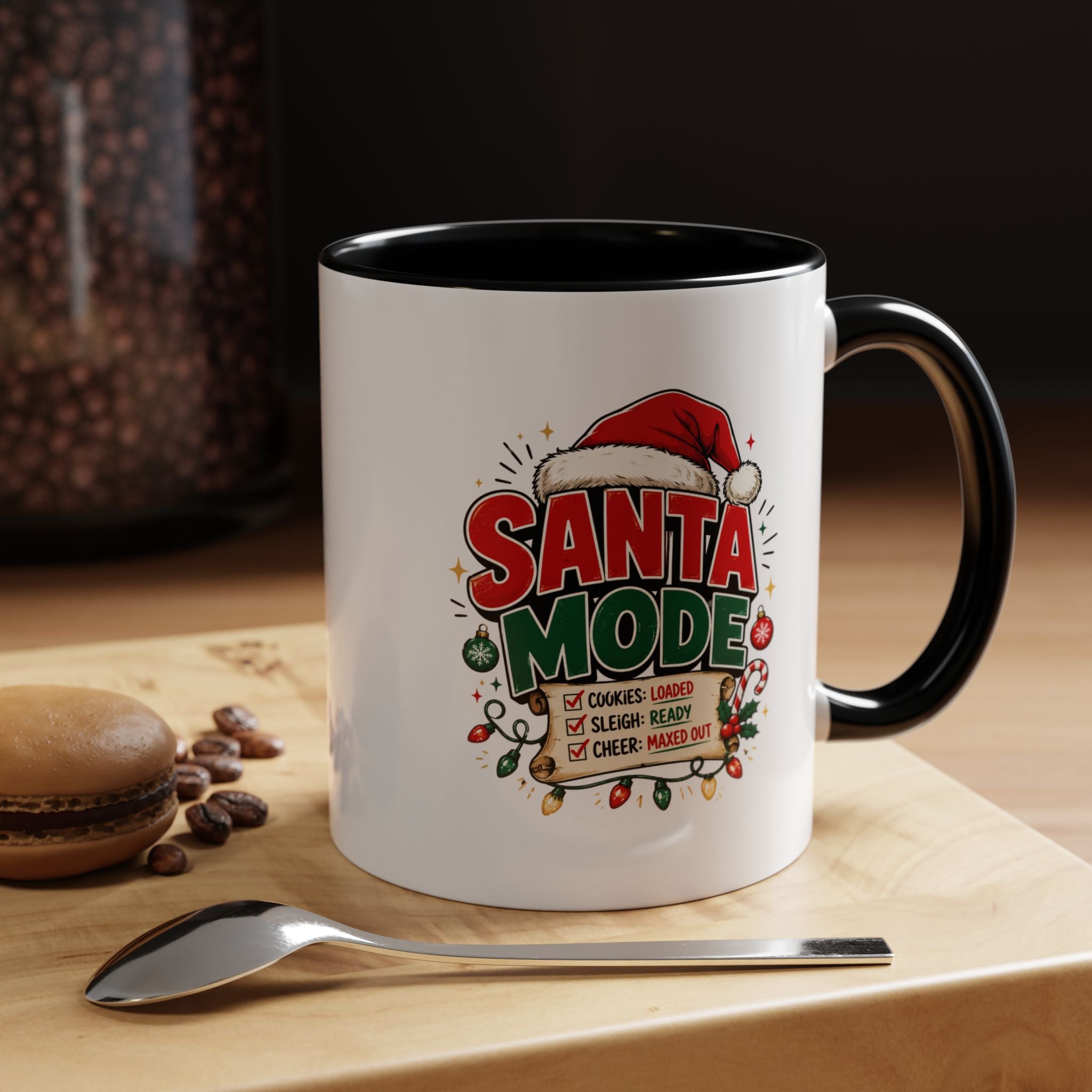 Santa Mode Coffee Mug — Christmas Holiday Accent Mug