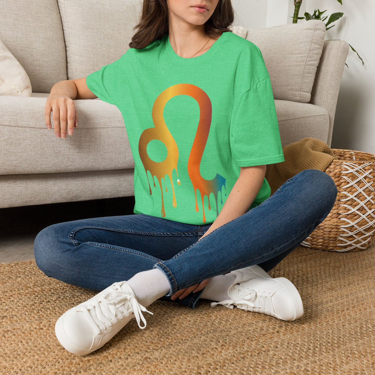 Leo Zodiac Drip T-Shirt — Colorful Astrology Sign Tee