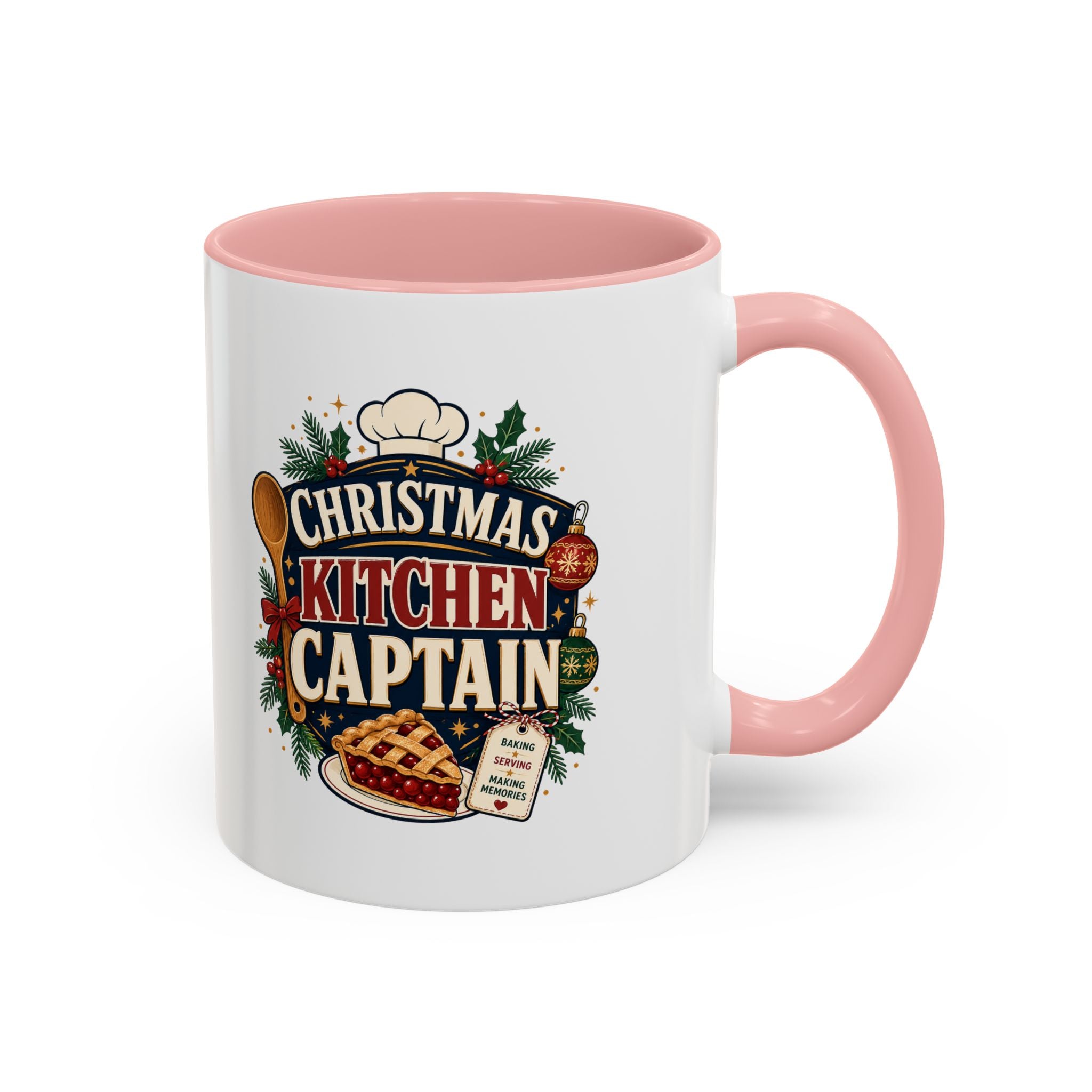 Modern Day Christmas Kitchen Captain Accent Coffee Mug — Holiday Baking Chef Gift (11/15oz)