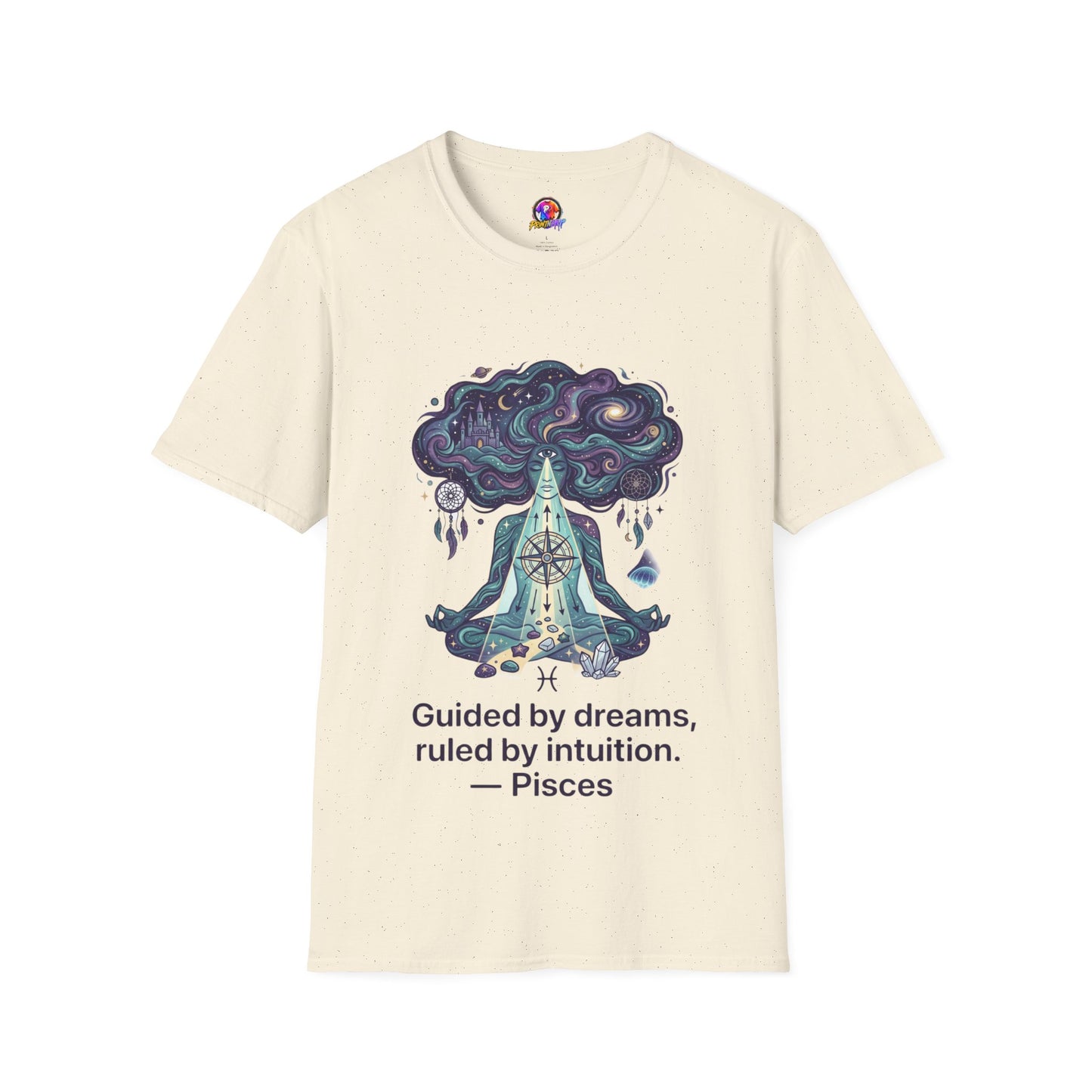 Dreamy Meditation T-Shirt — 'Guided by dreams, ruled by intuition' Spiritual Art Tee