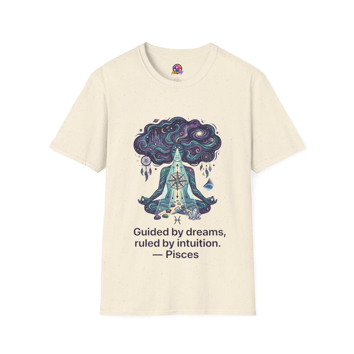 Dreamy Meditation T-Shirt — 'Guided by dreams, ruled by intuition' Spiritual Art Tee