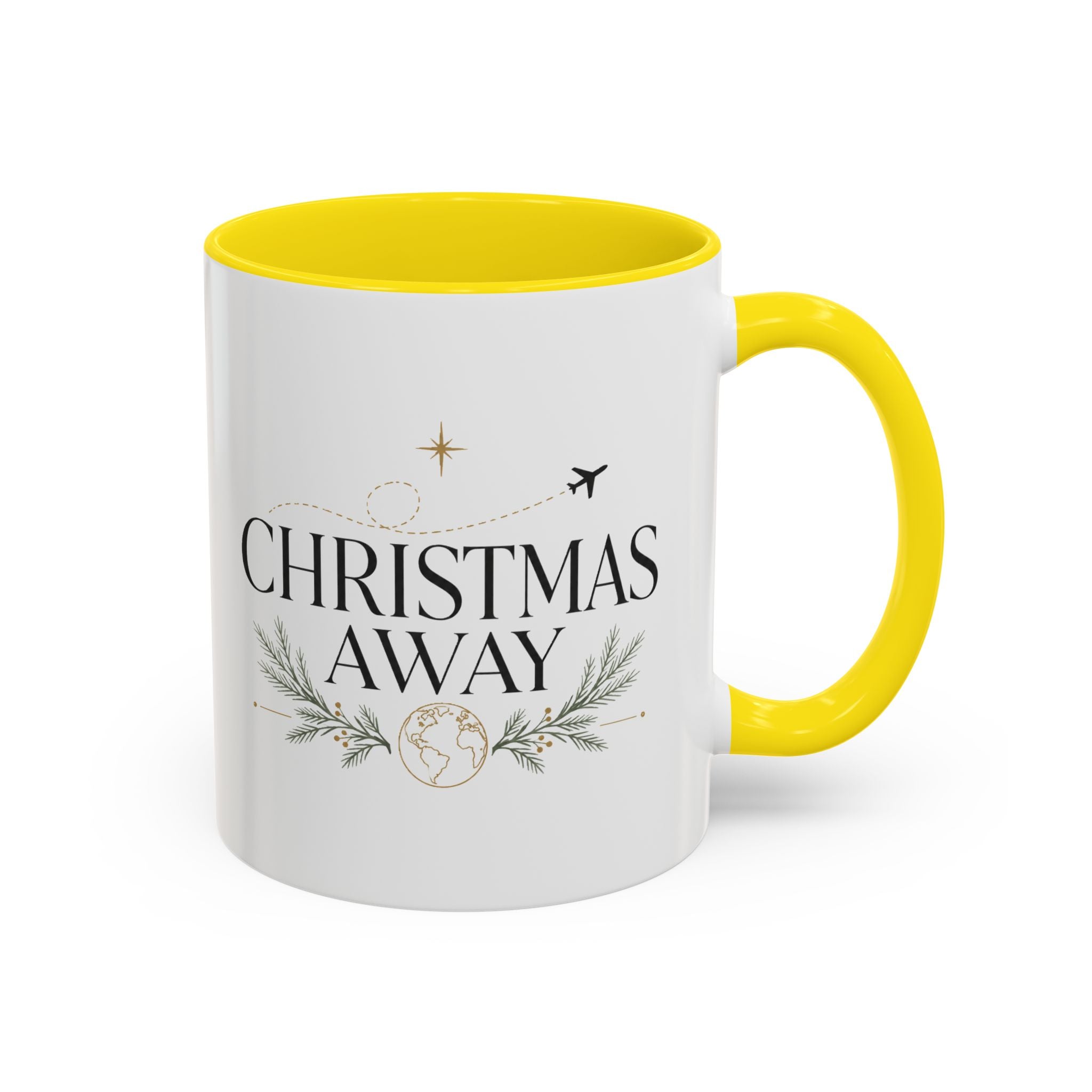 Christmas Away Accent Coffee Mug — Holiday Travel Coffee Cup