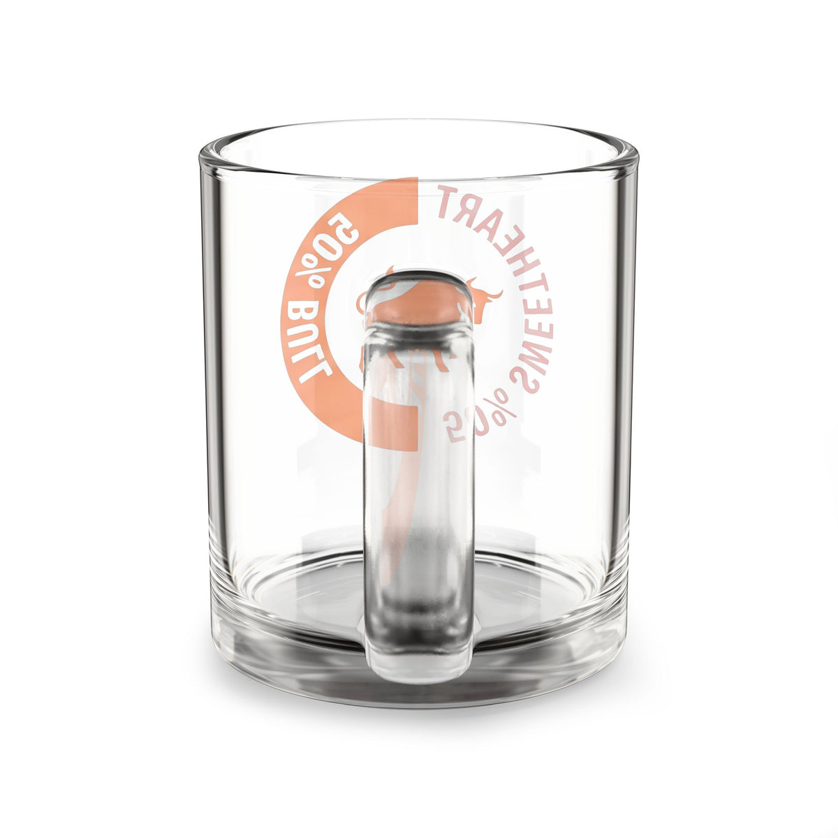 Taurus Zodiac Glass Mug 10oz Glass Mug - "50% Bull" Sweetheart Graphic Coffee Cup