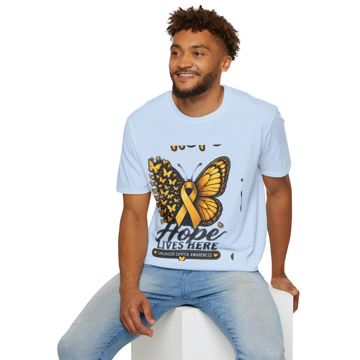 Hope Lives Here Childhood Cancer Awareness T-Shirt