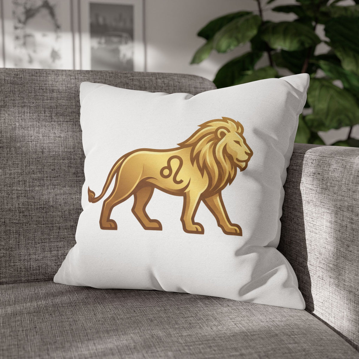 Leo Zodiac Lion Pillowcase — Astrology Decorative Throw Pillow Cover