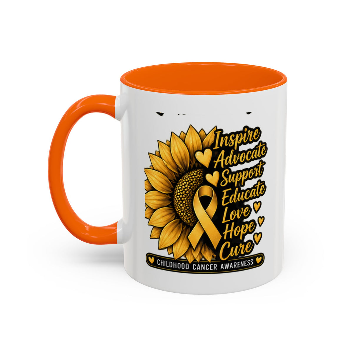 Childhood Cancer Awareness Sunflower Accent Coffee Mug (11/15oz)