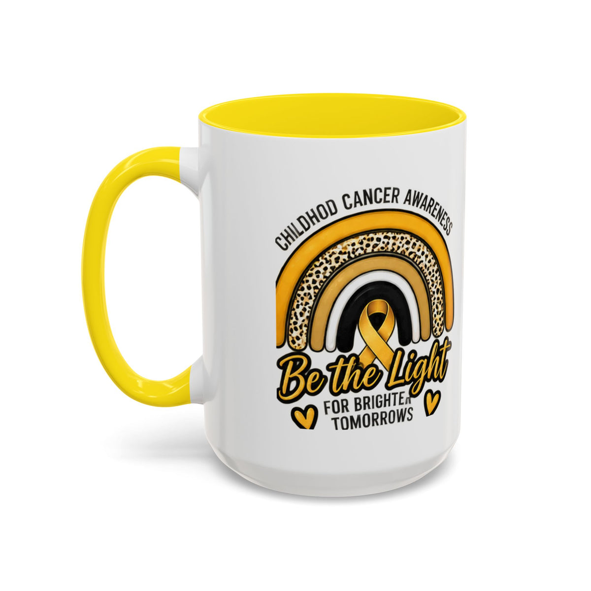 Childhood Cancer Awareness Accent Coffee Mug — "Be the Light" 11/15oz