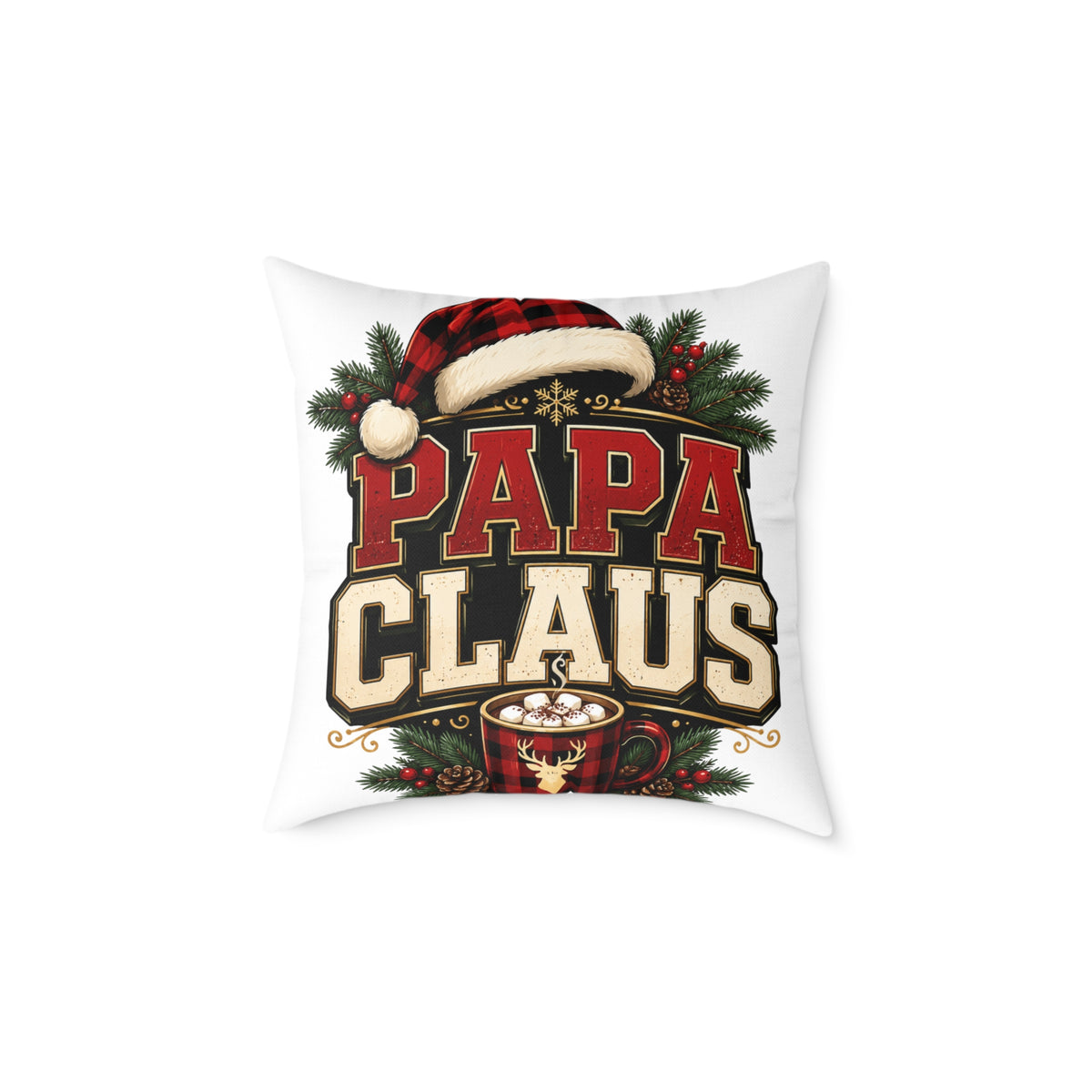 Papa Claus Christmas Pillow — Festive Holiday Throw Pillow for Dad