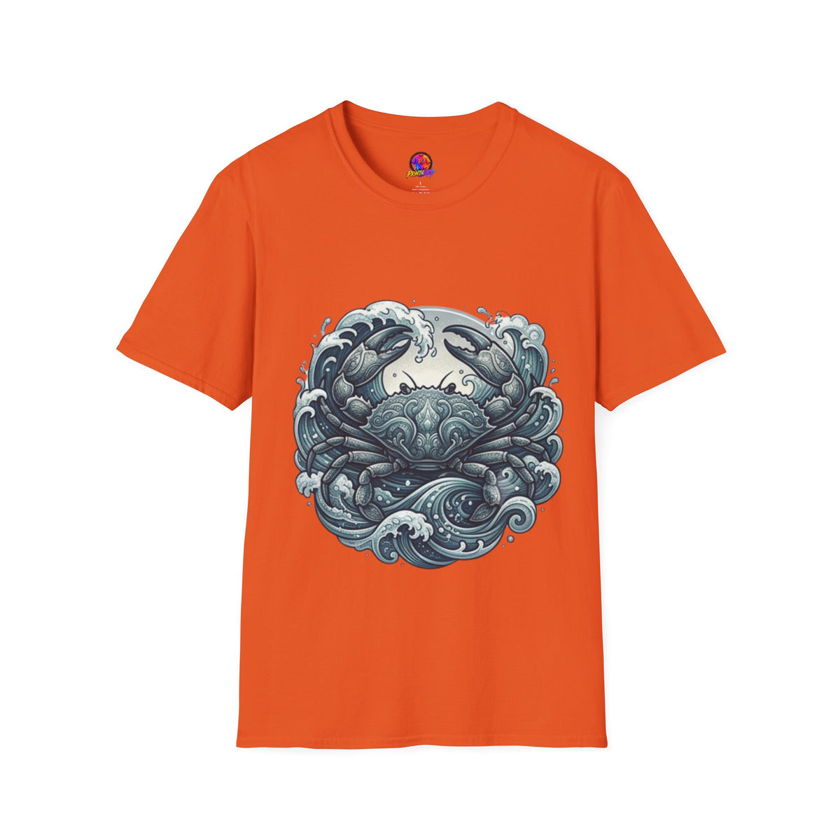 Crab and Waves Graphic T-Shirt — Coastal Oceanic Nautical Tee