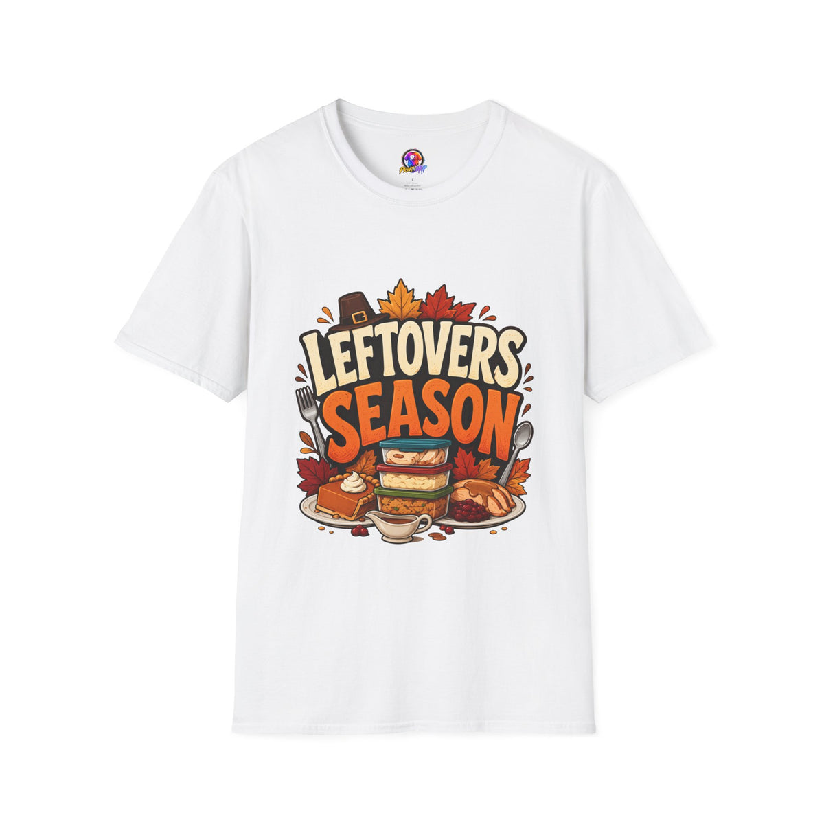 Thanksgiving T-Shirt Leftovers Season T-Shirt — Funny Thanksgiving Turkey & Pie Graphic Tee