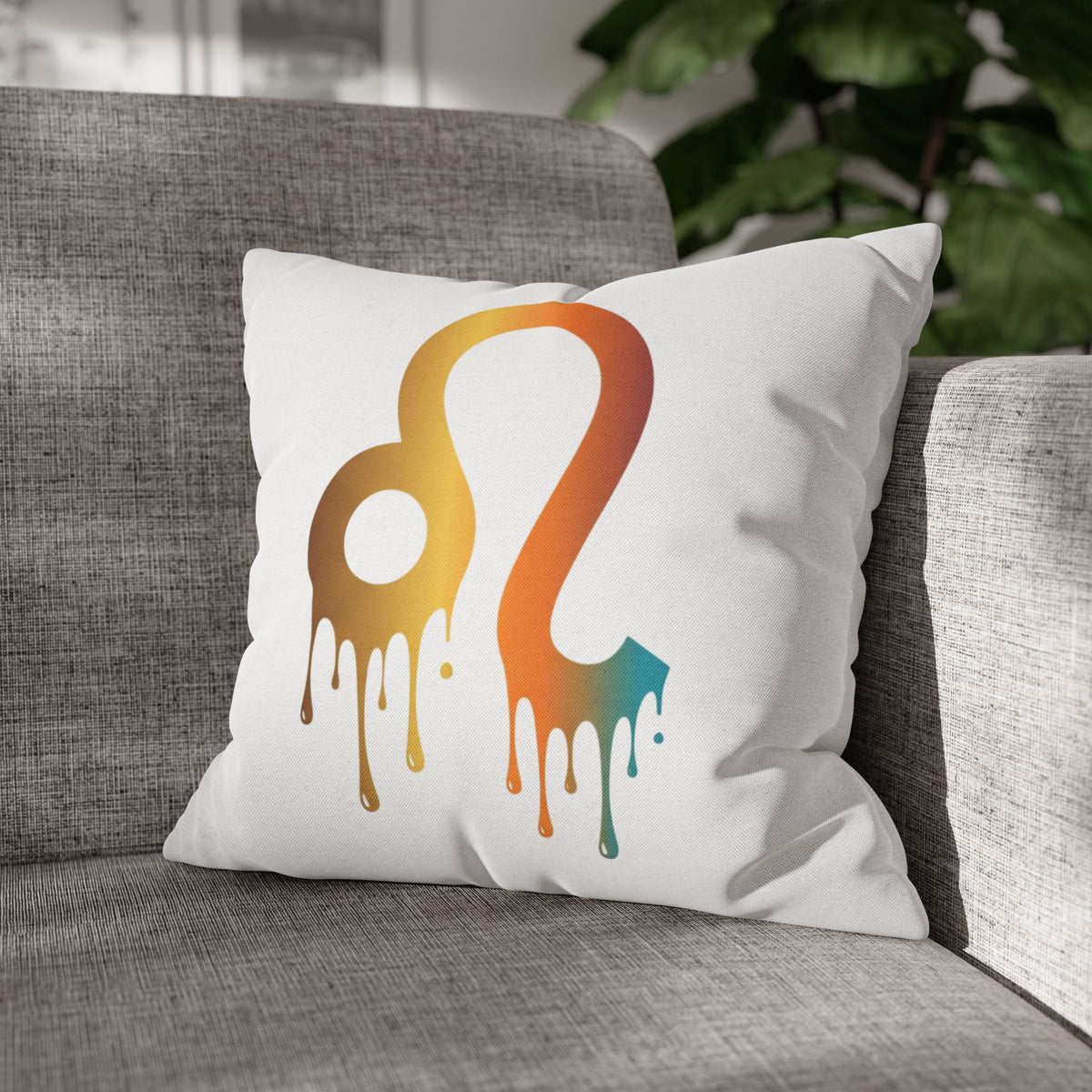 Leo Zodiac Drip Pillow – Gradient Astrology Throw Pillowcase