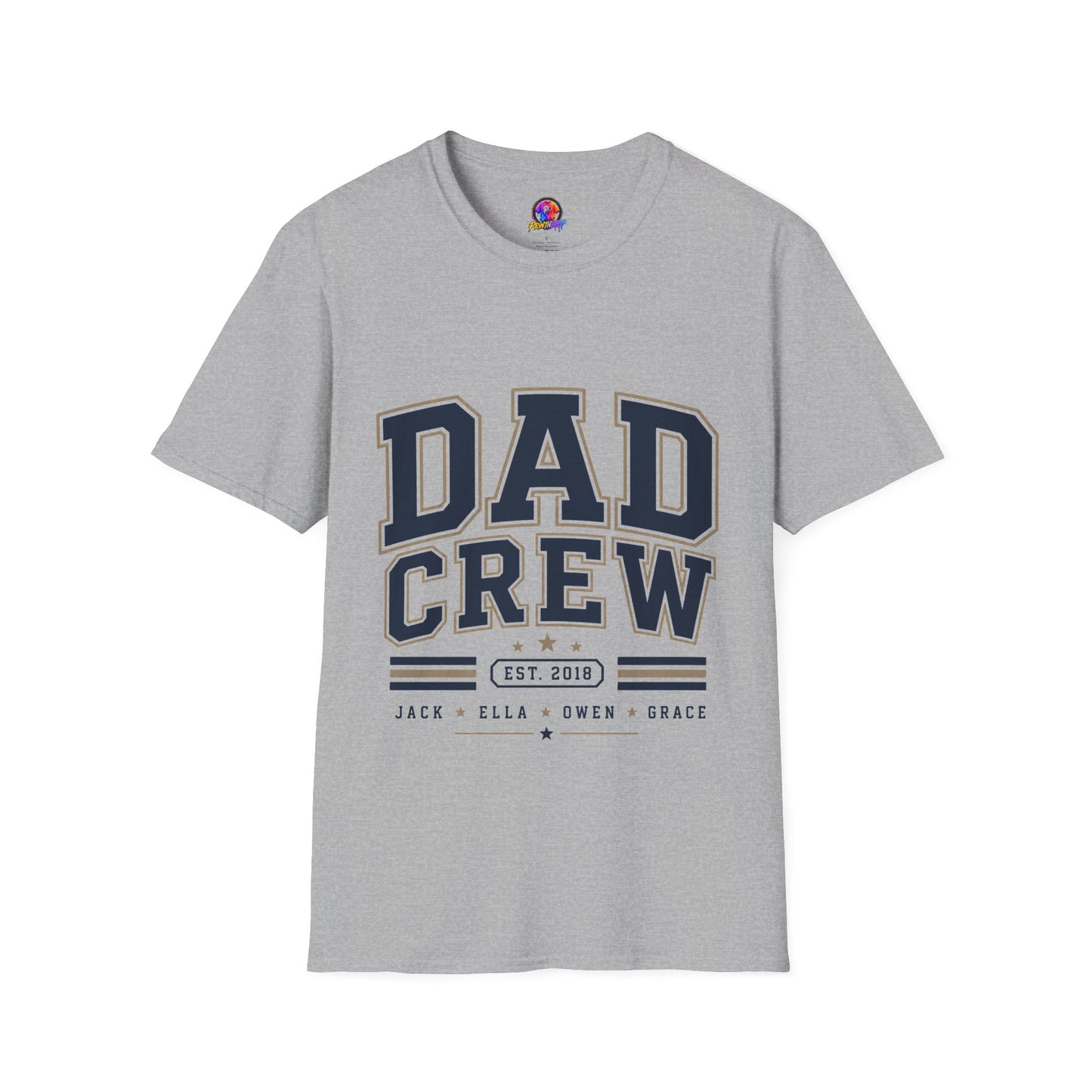Dad Crew T-Shirt — Vintage Collegiate "DAD CREW" Father's Day Tee