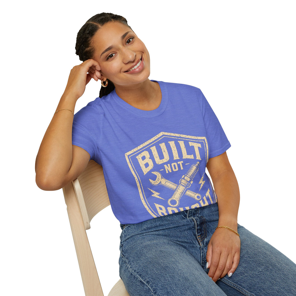 Built Not Bought T-Shirt — Vintage Mechanic Auto Repair Tee