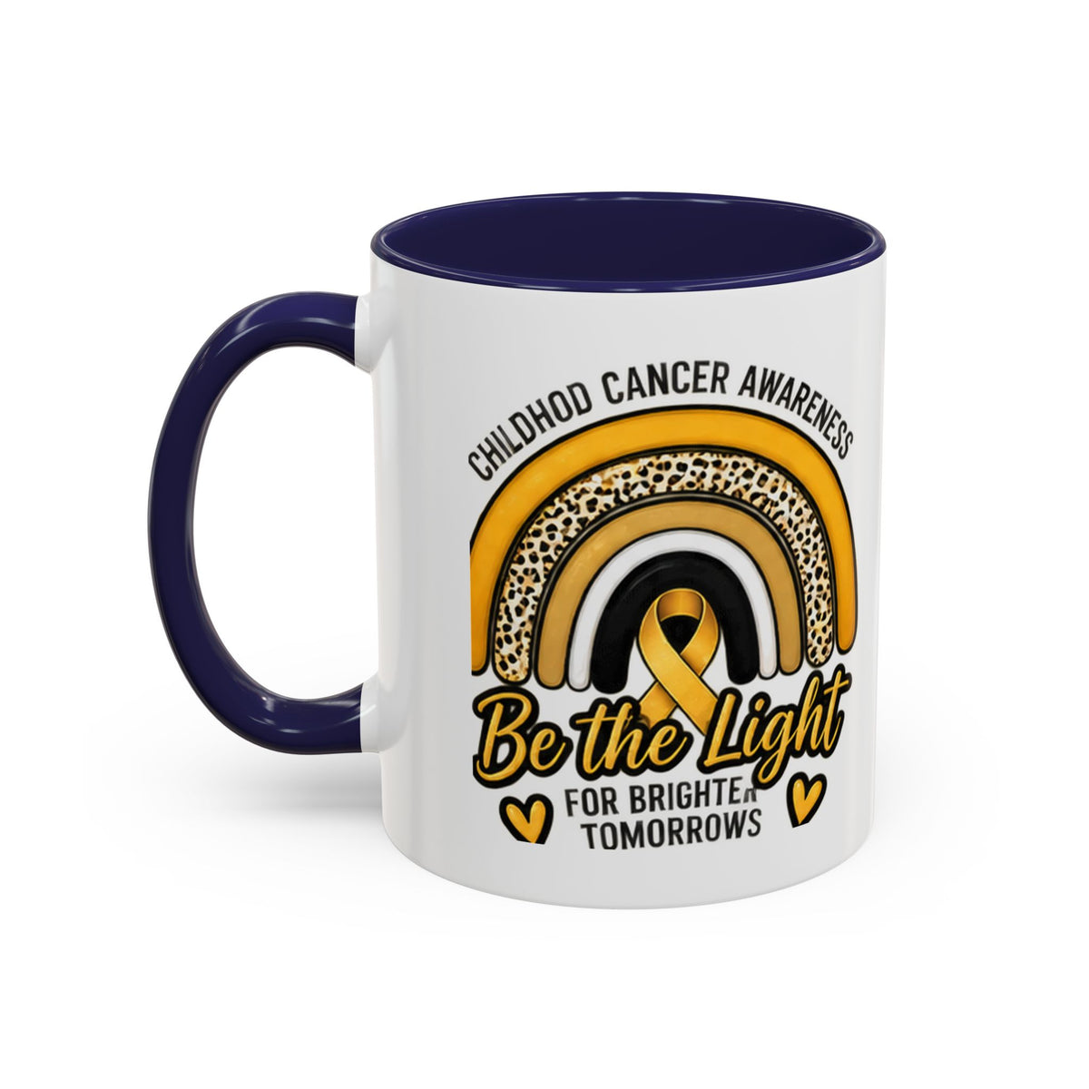 Childhood Cancer Awareness Accent Coffee Mug — "Be the Light" 11/15oz