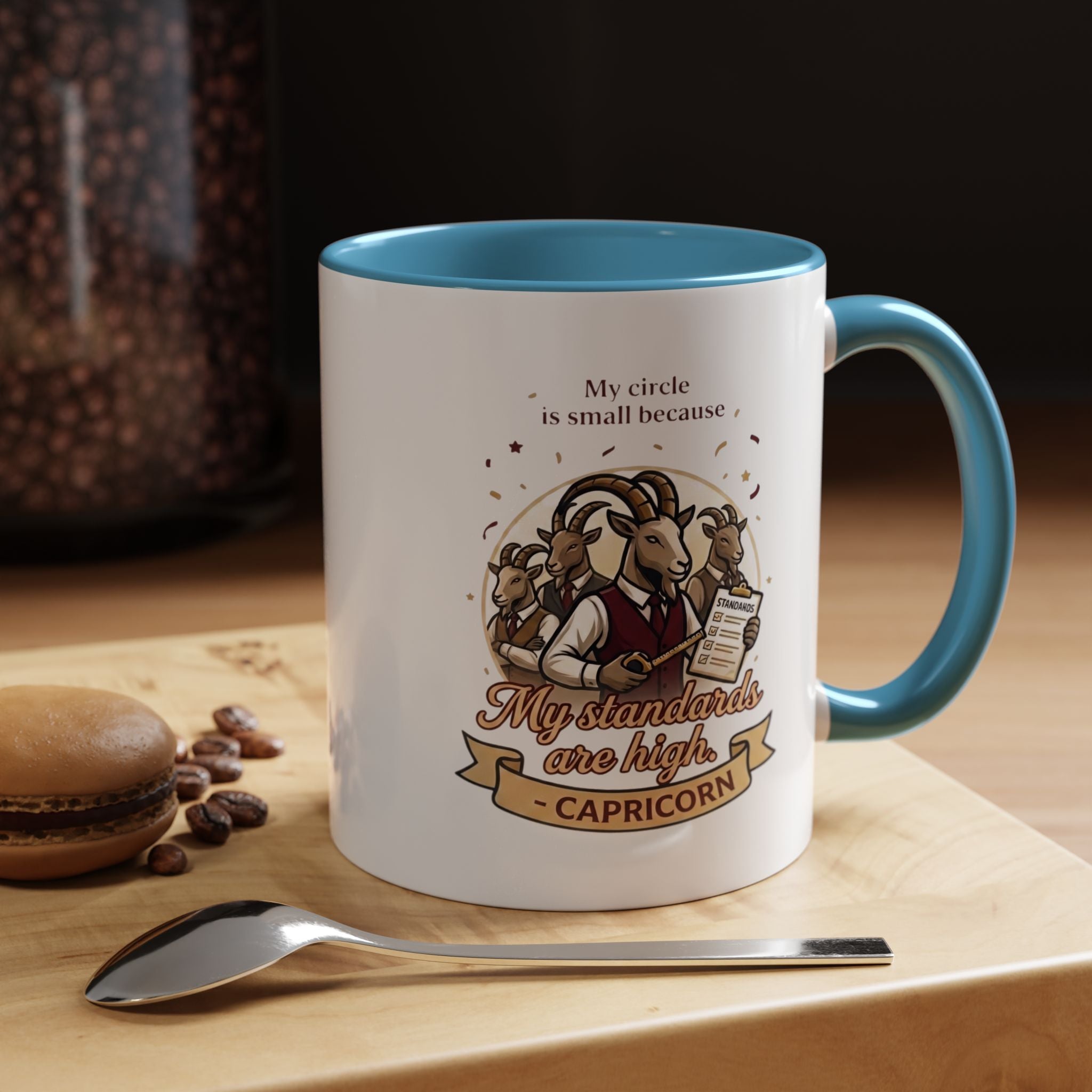 Capricorn Coffee Mug — "My Standards Are High" Zodiac Accent Mug (11/15oz)