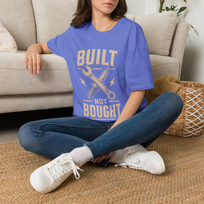 Built Not Bought T-Shirt — Vintage Mechanic DIY Garage Tee