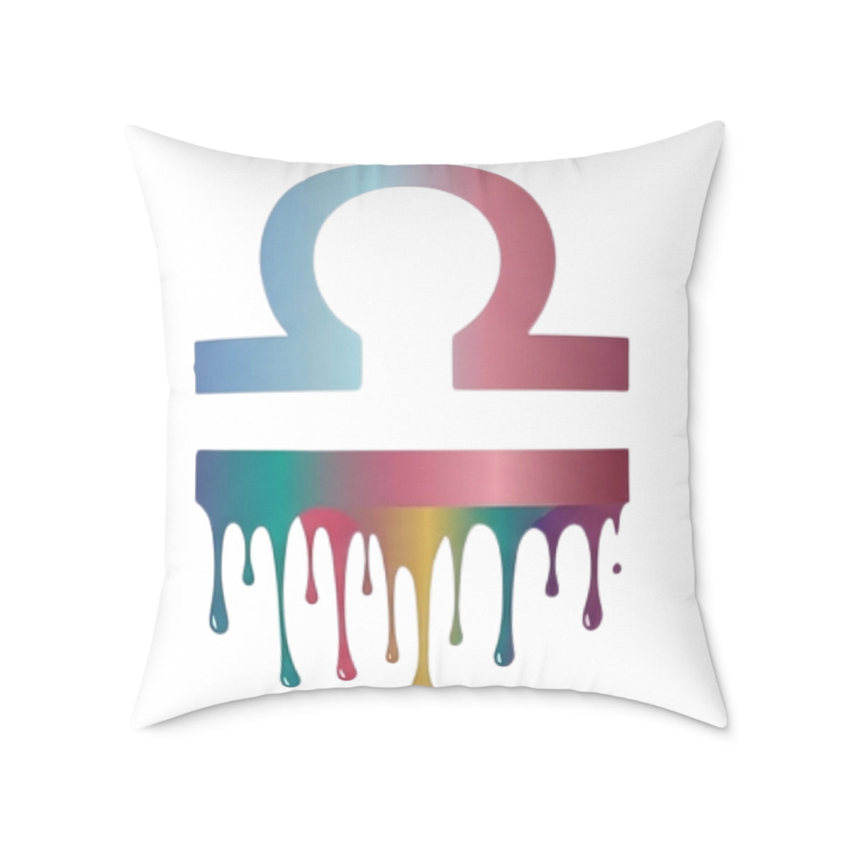 Libra Zodiac Dripping Astrological Square Poly Canvas Pillow