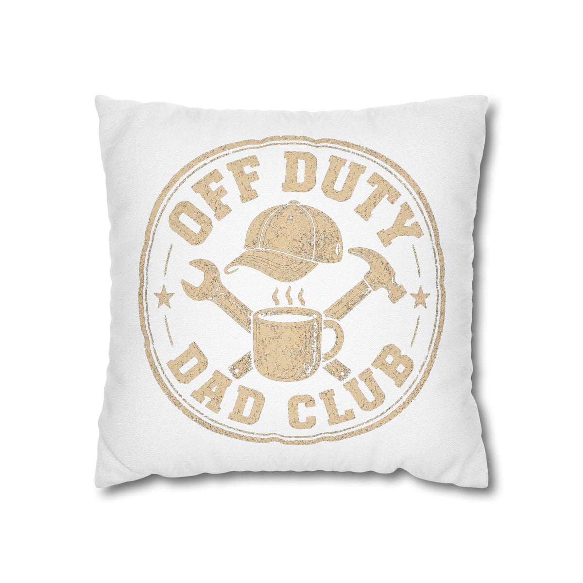Off Duty Dad Club Pillowcase — Rustic Father's Day Decorative Throw Pillow Cover Milo Bailey Dog Dad Mom