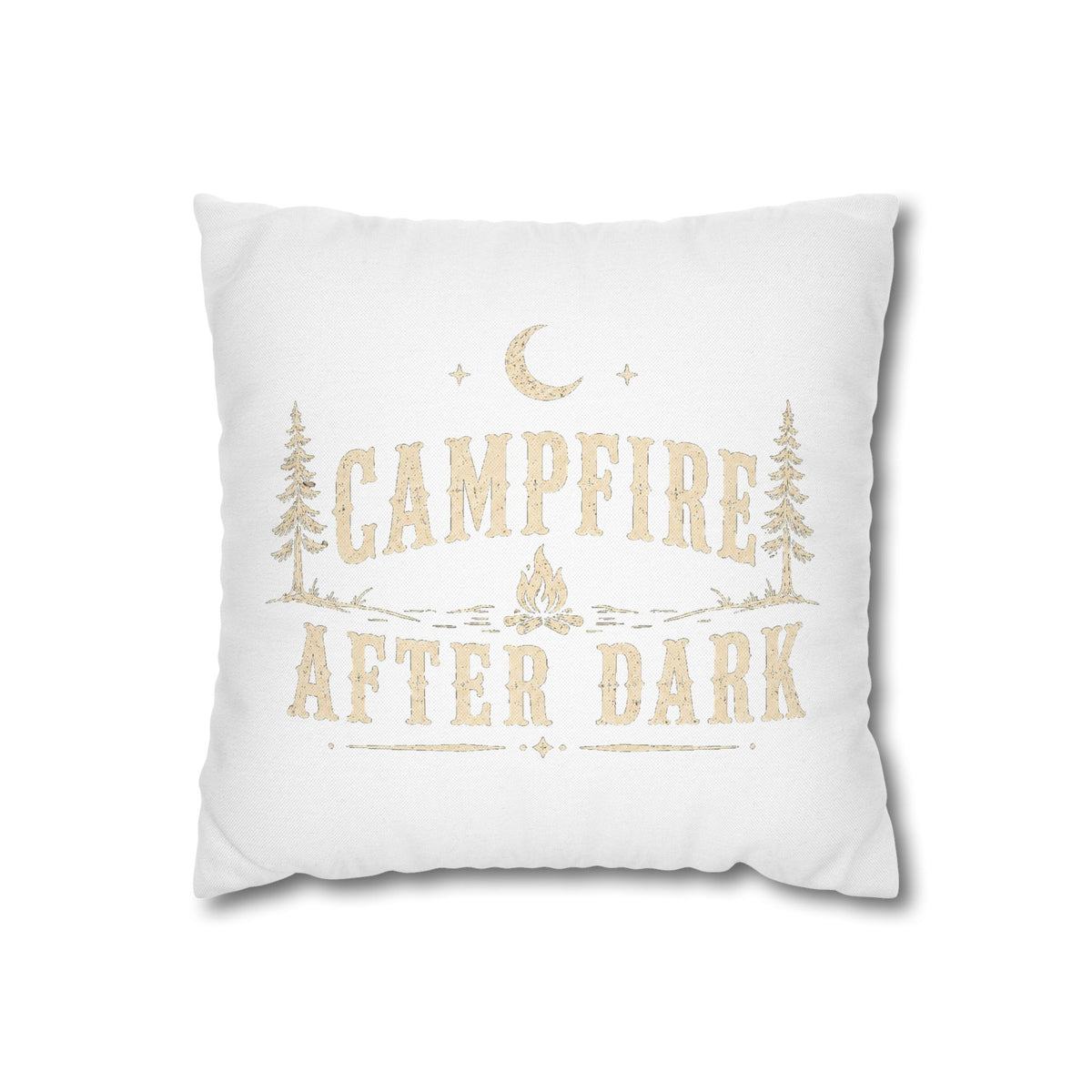 Campfire After Dark Throw Pillowcase Milo Bailey Dog Dad Mom – Rustic Outdoor Camping Accent