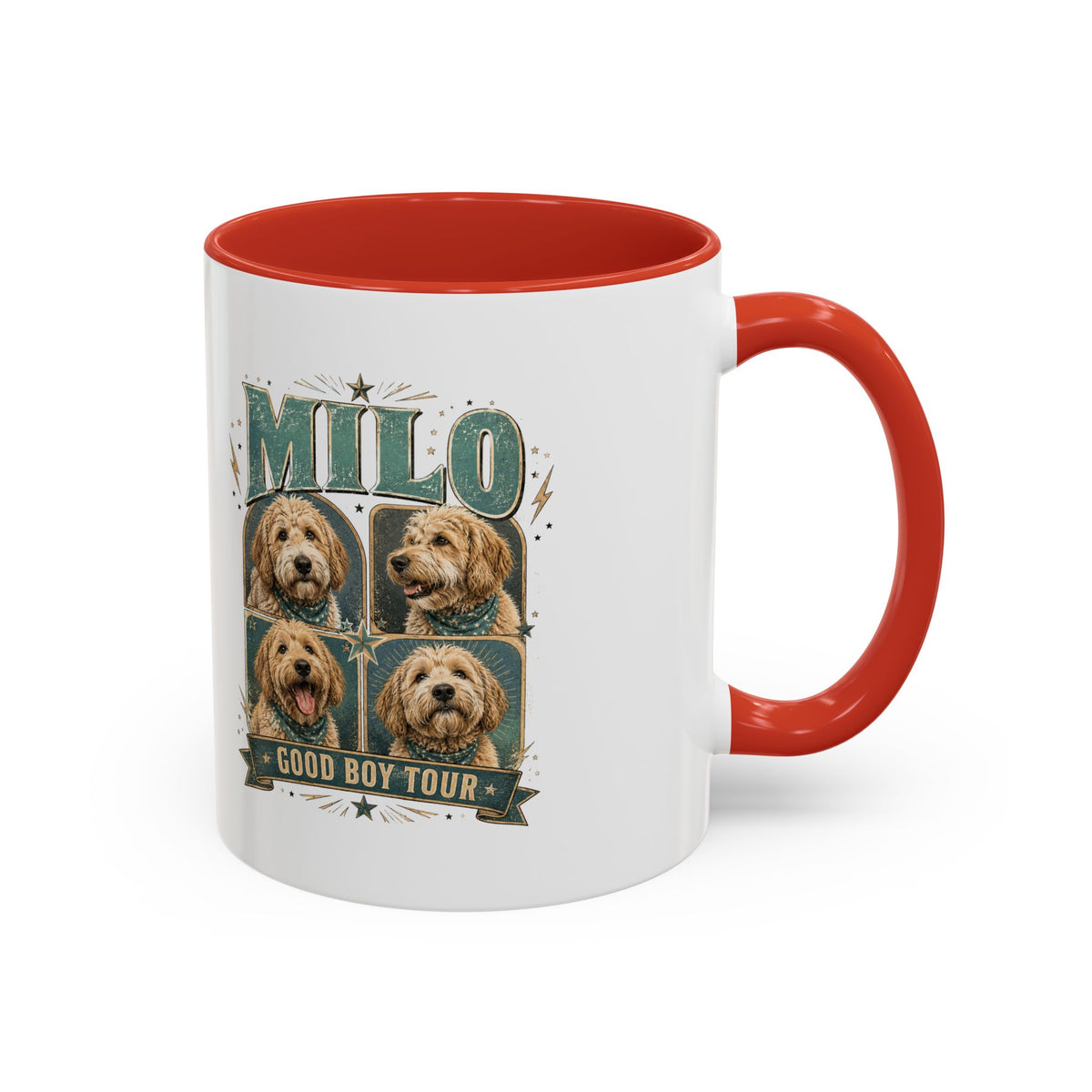 Milo Bailey Dog Dad Mom Milo 'Good Boy Tour' Accent Coffee Mug – Personalized Dog Lover Gift