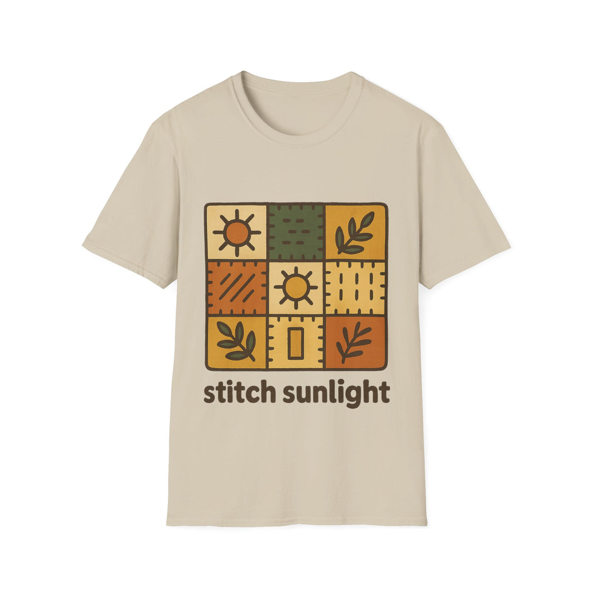 T-Shirt — Rustic Sunflower Patchwork “Catch Sunlight” Graphic Tee - Trending Now - September 2026