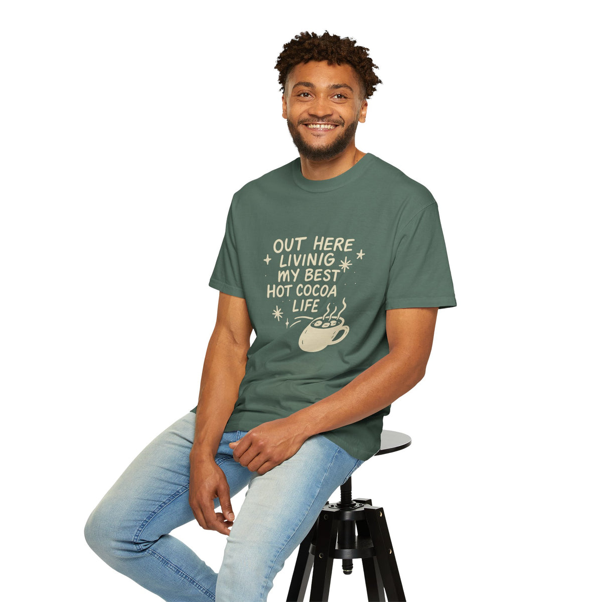 Hot Cocoa Life T-Shirt — "Out Here Living My Best Hot Cocoa Life" Graphic Tee - Trending Now - October 2026