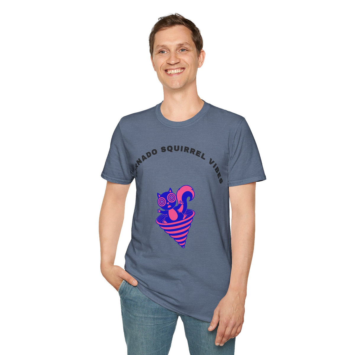 T-Shirt — Tornado Squirrel Vibes Cute Cat Cone Graphic Tee - Trending Now - September 2026