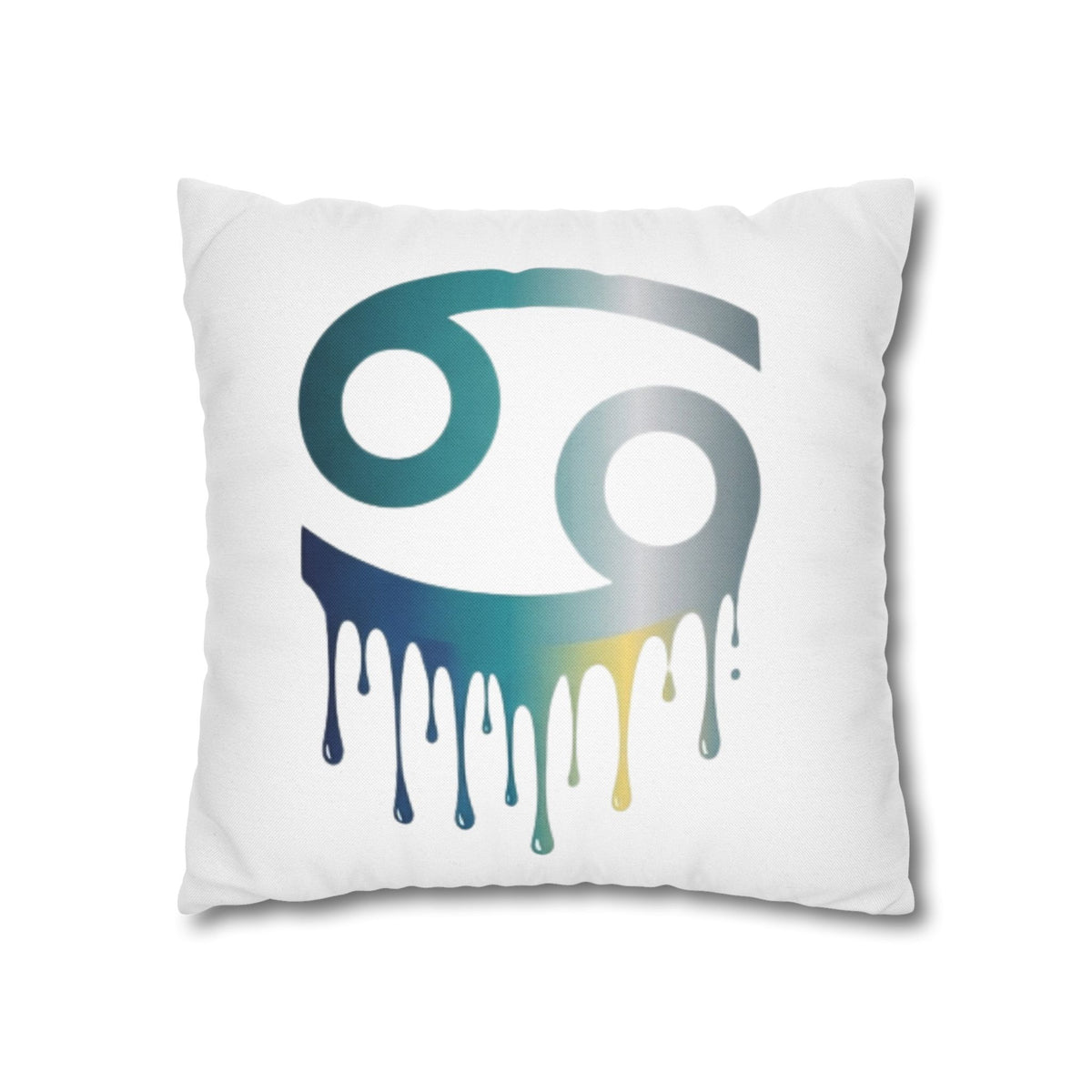 Cancer Zodiac Drip Pillowcase — Astrological Symbol Decorative Throw Pillow