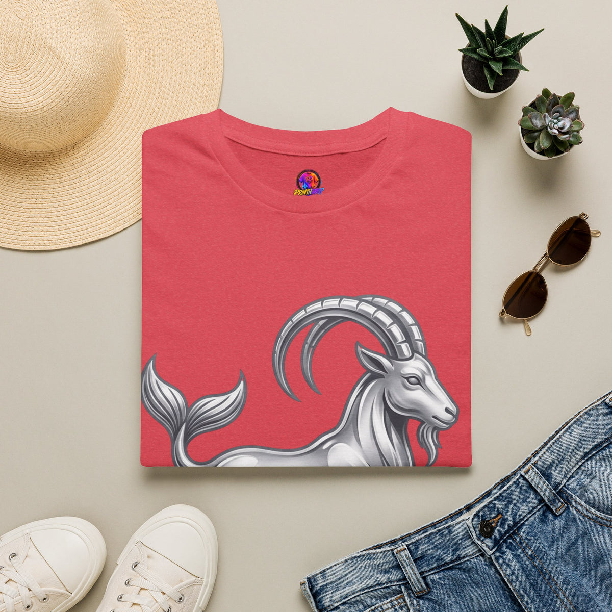 Capricorn Goat Zodiac T-Shirt — Mythical Sea-Goat Horoscope Tee