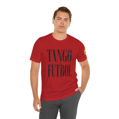 Argentina - Tango y Fútbol Graphic Tee - Bold Serif Soccer & Dance Shirt