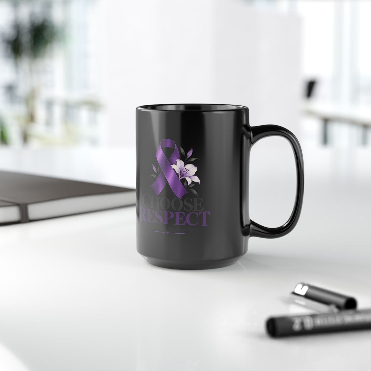 Choose Respect Purple Ribbon Domestic Violence Awareness Mug